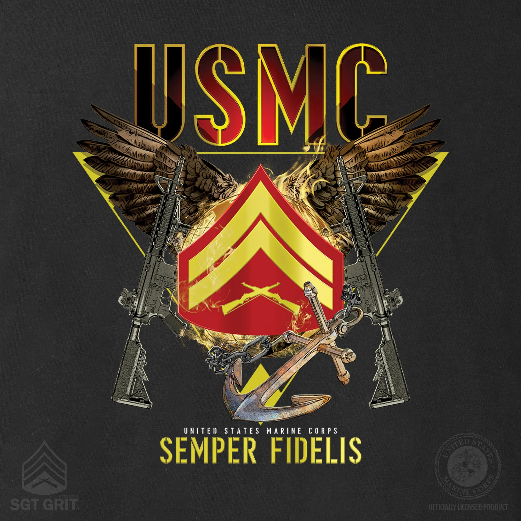 Exclusive Marine Corps T-shirt Customized by Rank- Back Design - Image 7