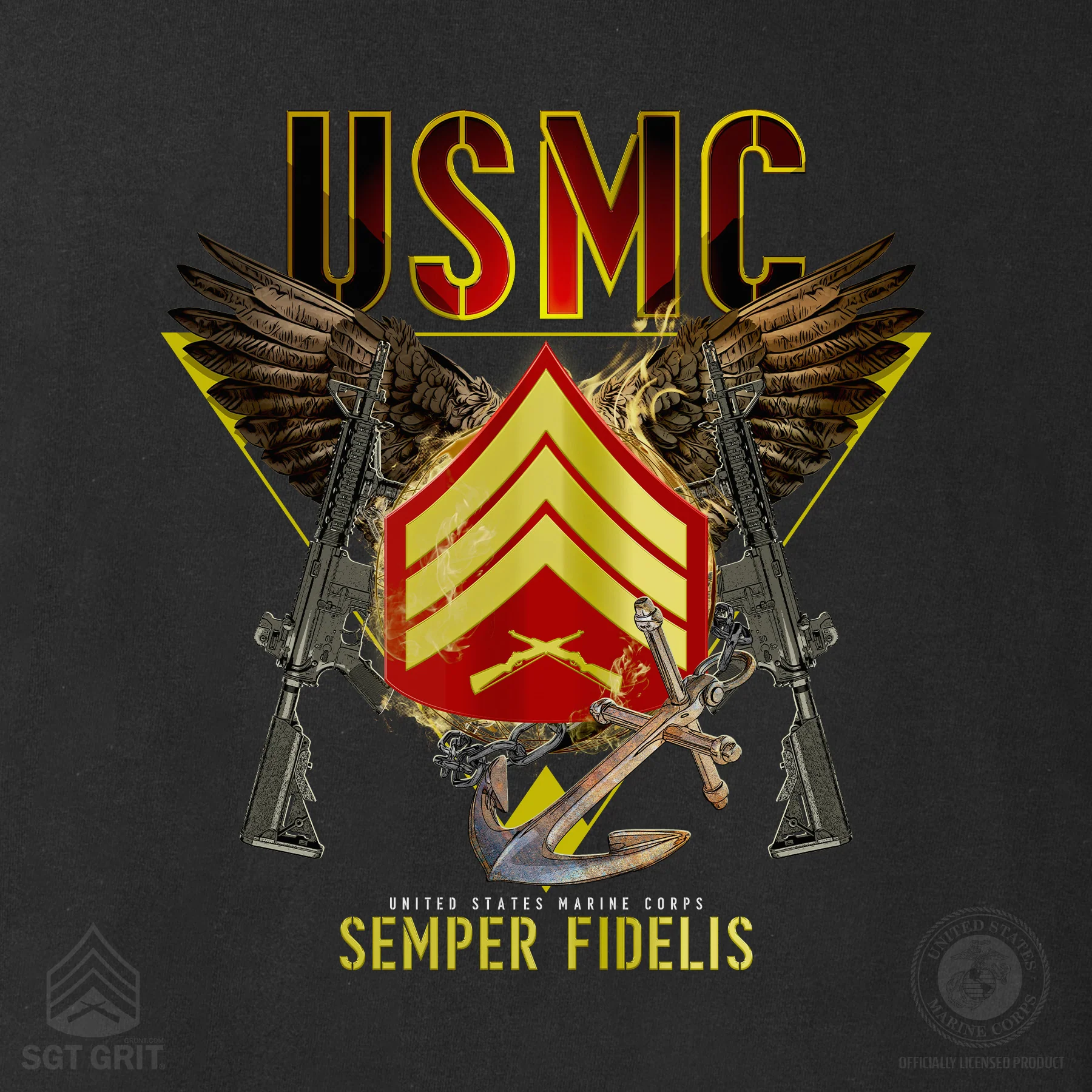 Exclusive Marine Corps T-shirt Customized by Rank- Back Design - Image 9