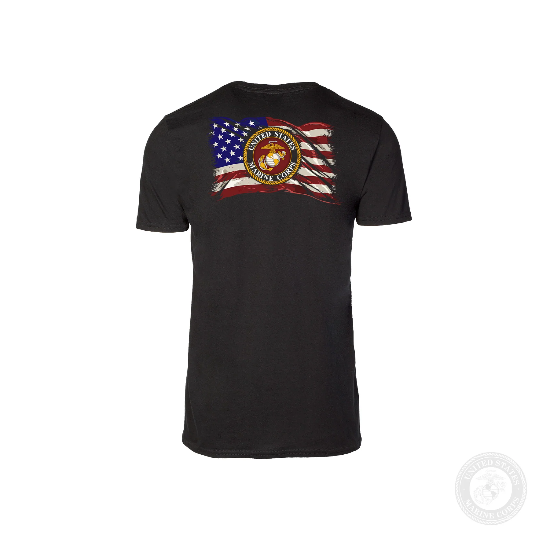 Marine Corp Flag and Seal T-Shirt- Back Design - Image 4