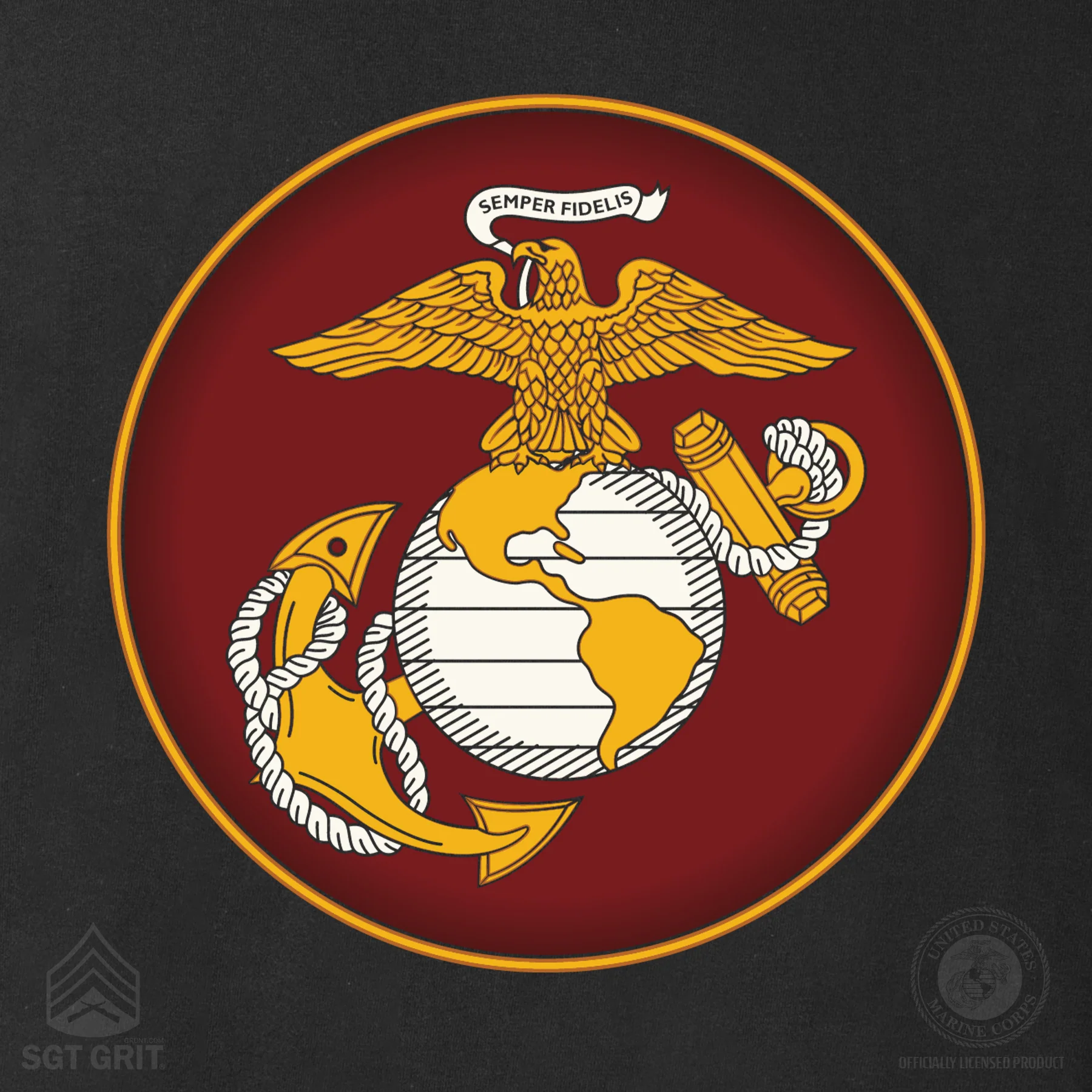 Marine Corp Flag and Seal T-Shirt- Back Design - Image 7