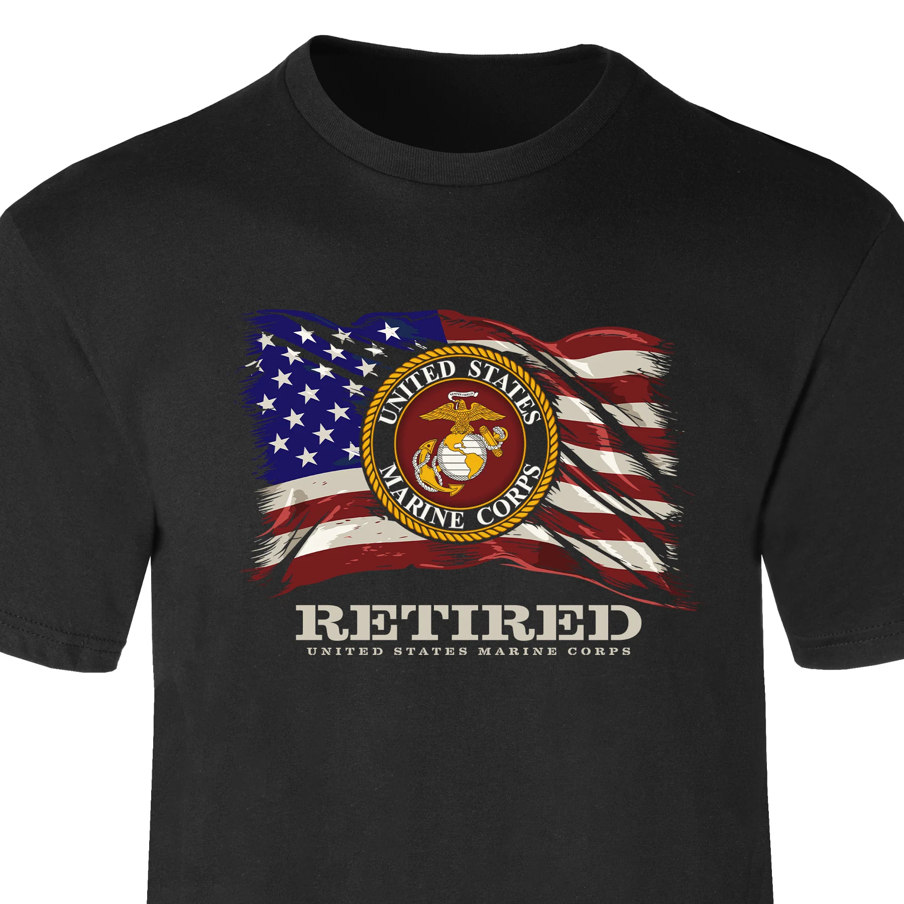 Retired Marine Corps Flag and Seal T-Shirt