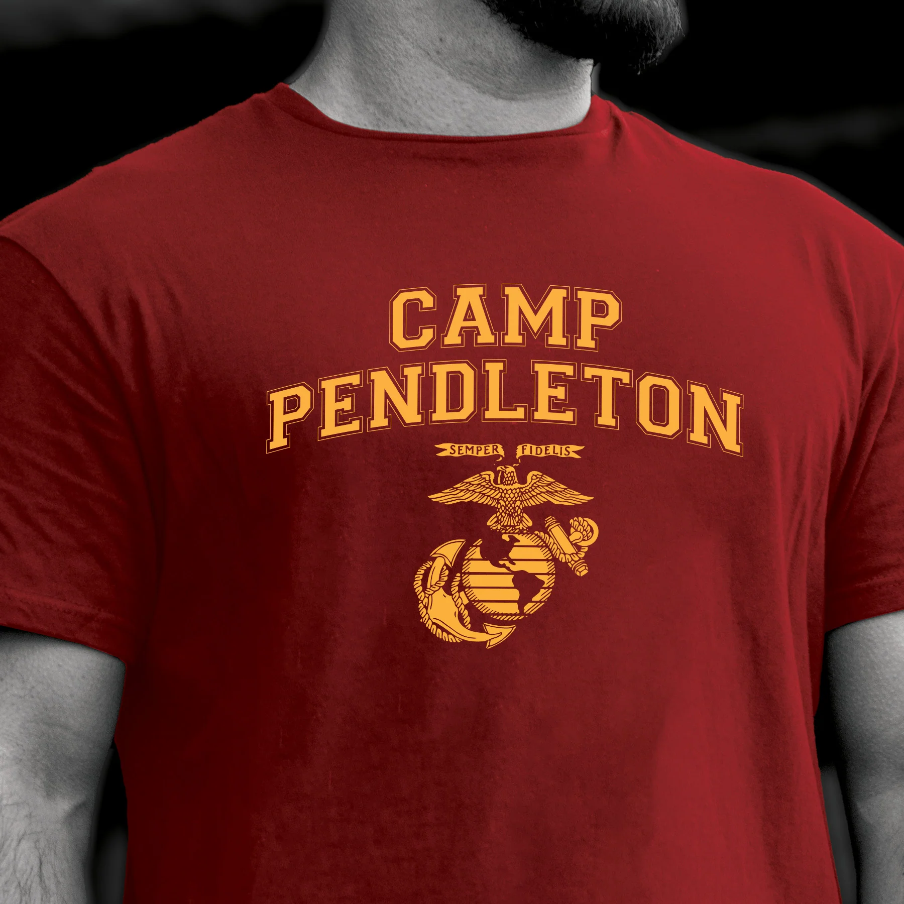 Marine Corps Base Collegiate EGA T-Shirt - Image 4