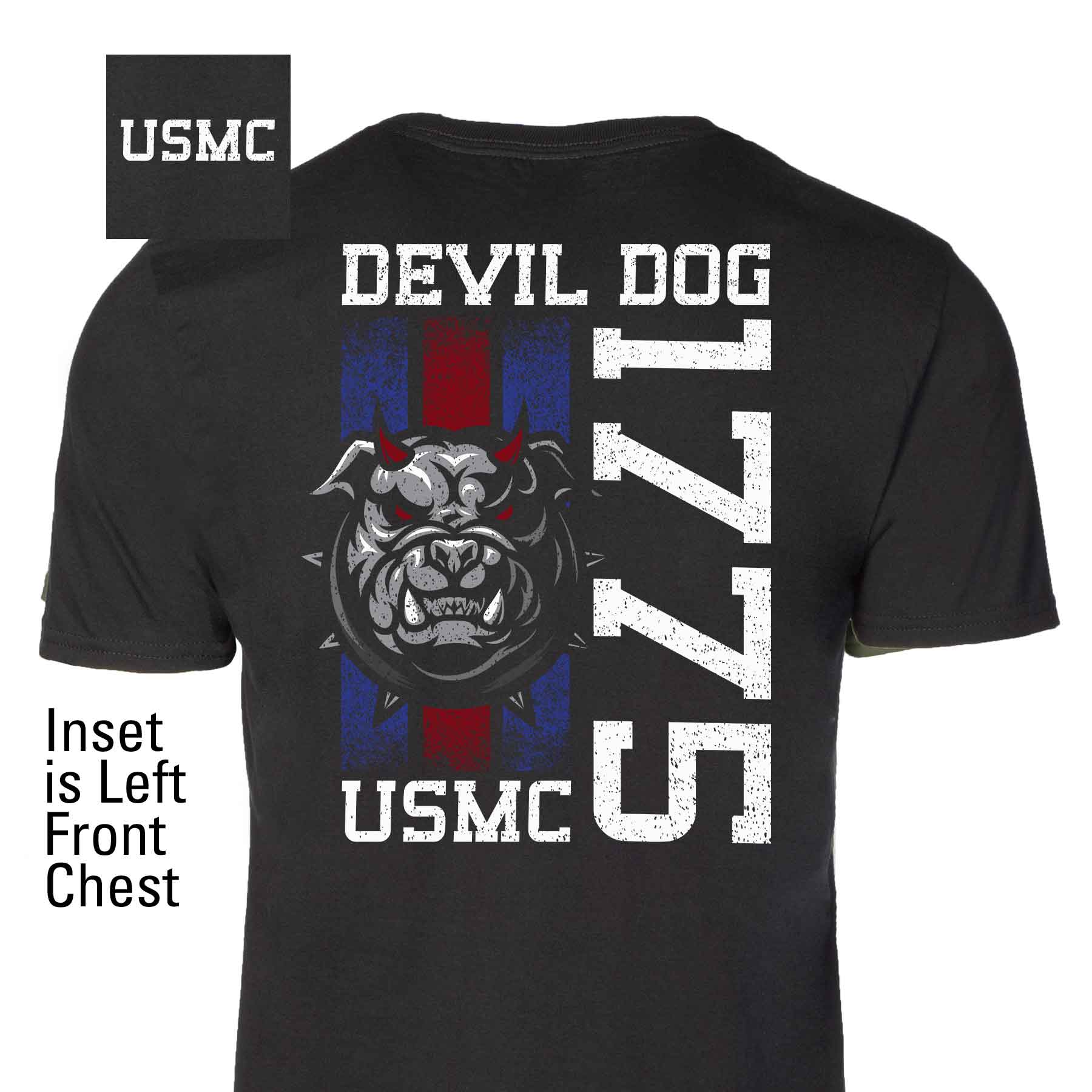 USMC Blood Stripe Devil Dog T-Shirt