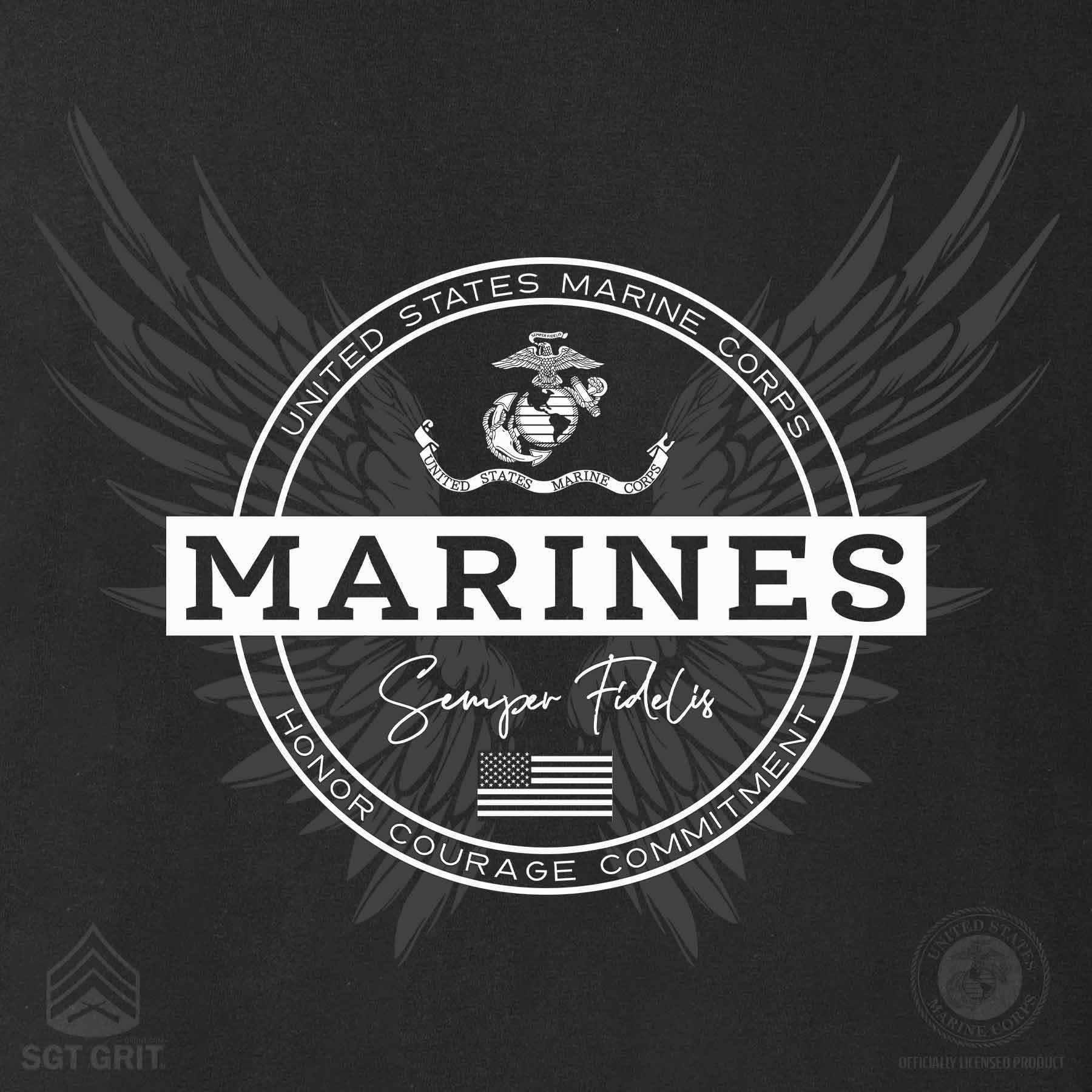 USMC Honor Courage Commitment T-Shirt - Image 4