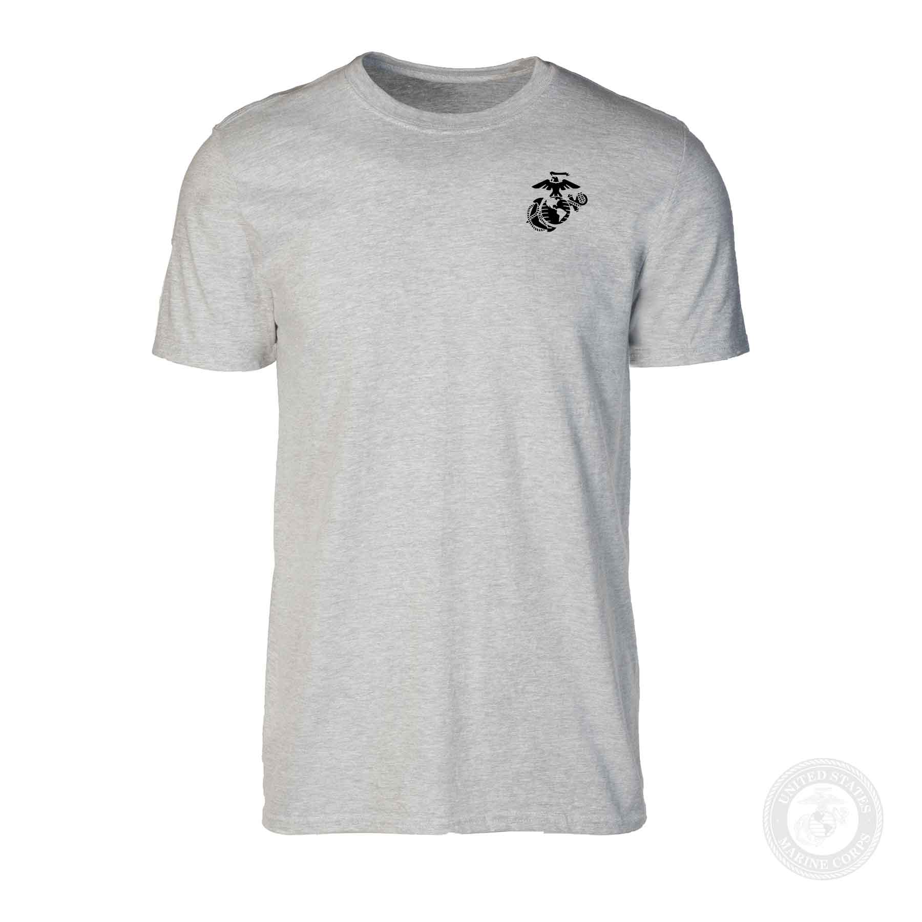 USMC Bootcamp Hexagon Back Design T-Shirt – Grey - Image 11