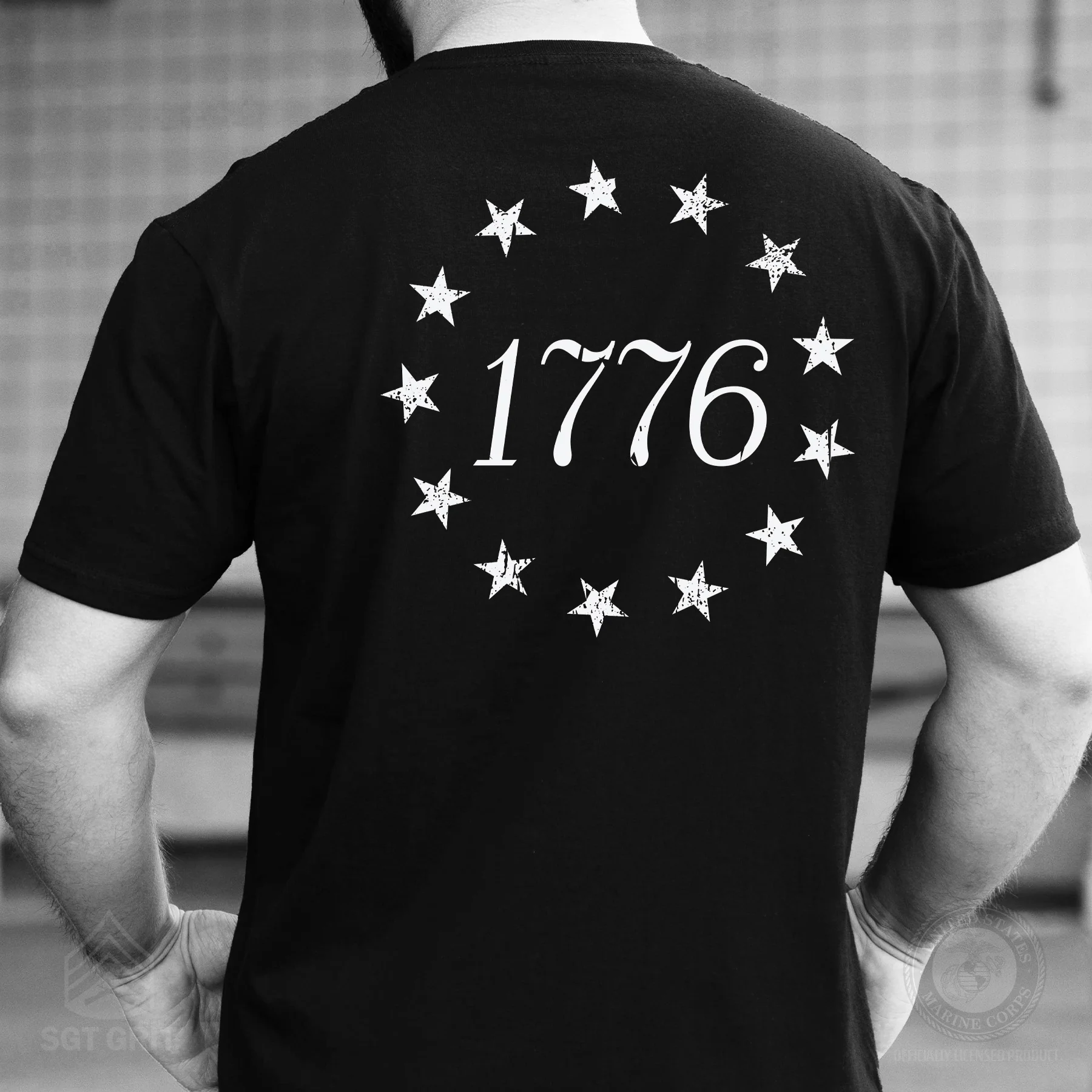 1776 Betsy Ross Flag T-Shirt - Back Design - Image 4
