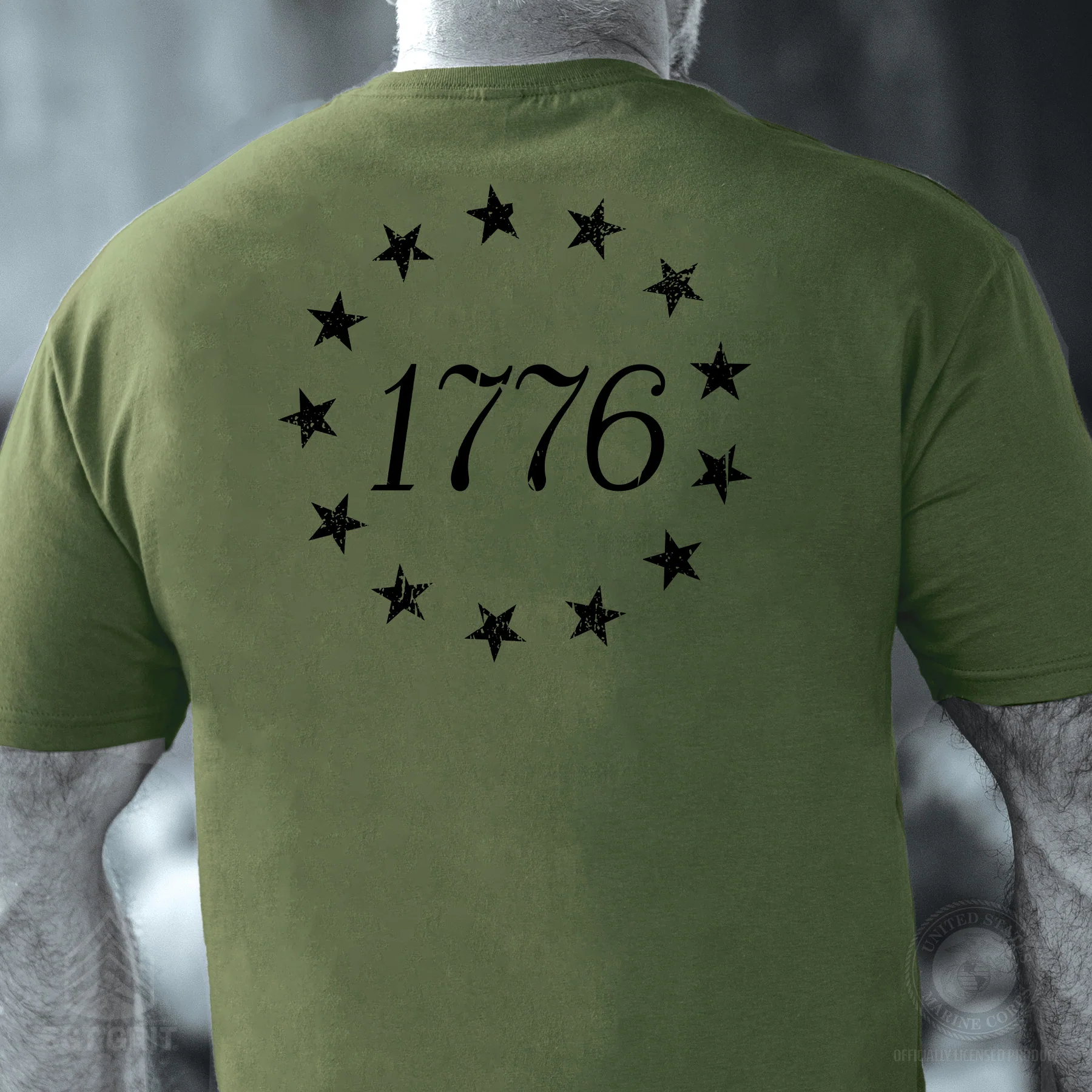 1776 Betsy Ross Flag T-Shirt - Back Design - Image 9