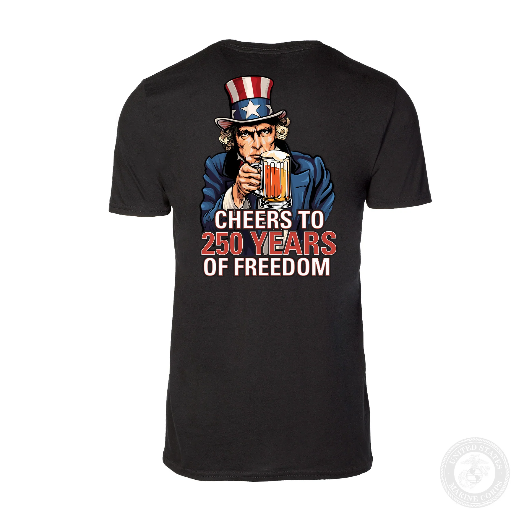 Cheers to 250 Years of Freedom T-Shirt - Back Design - Image 10