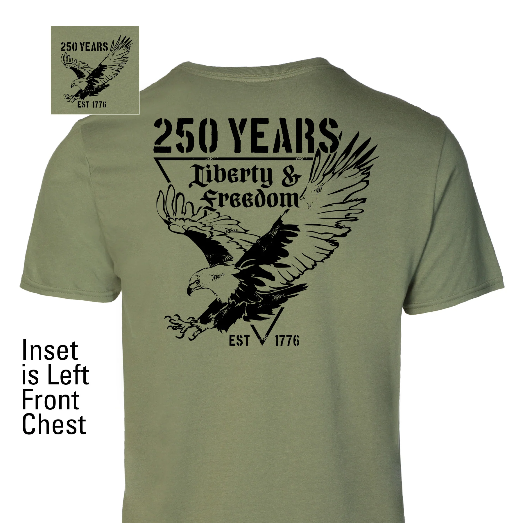 250 Years Eagle T-Shirt- OD Green
