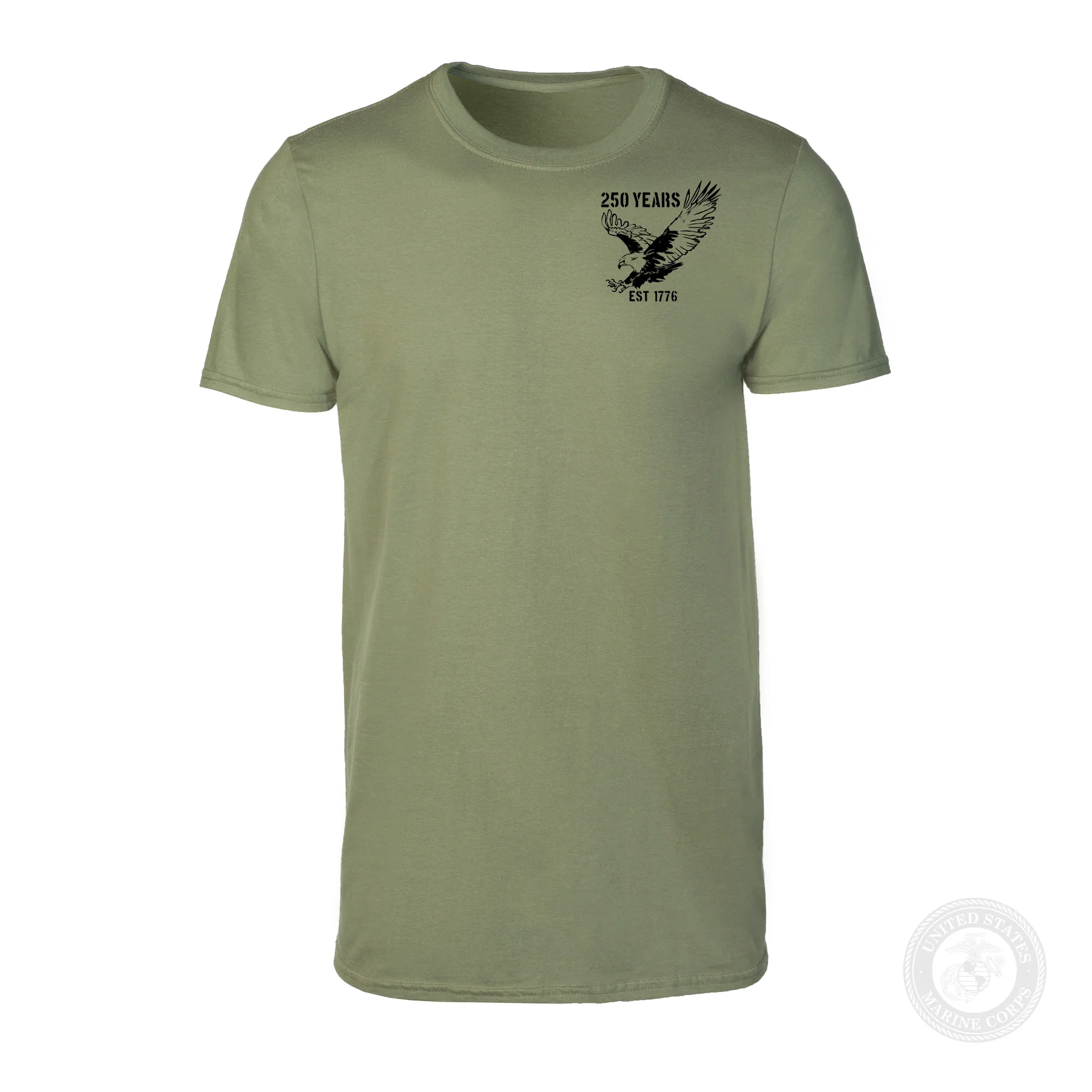 250 Years Eagle T-Shirt- OD Green - Image 4