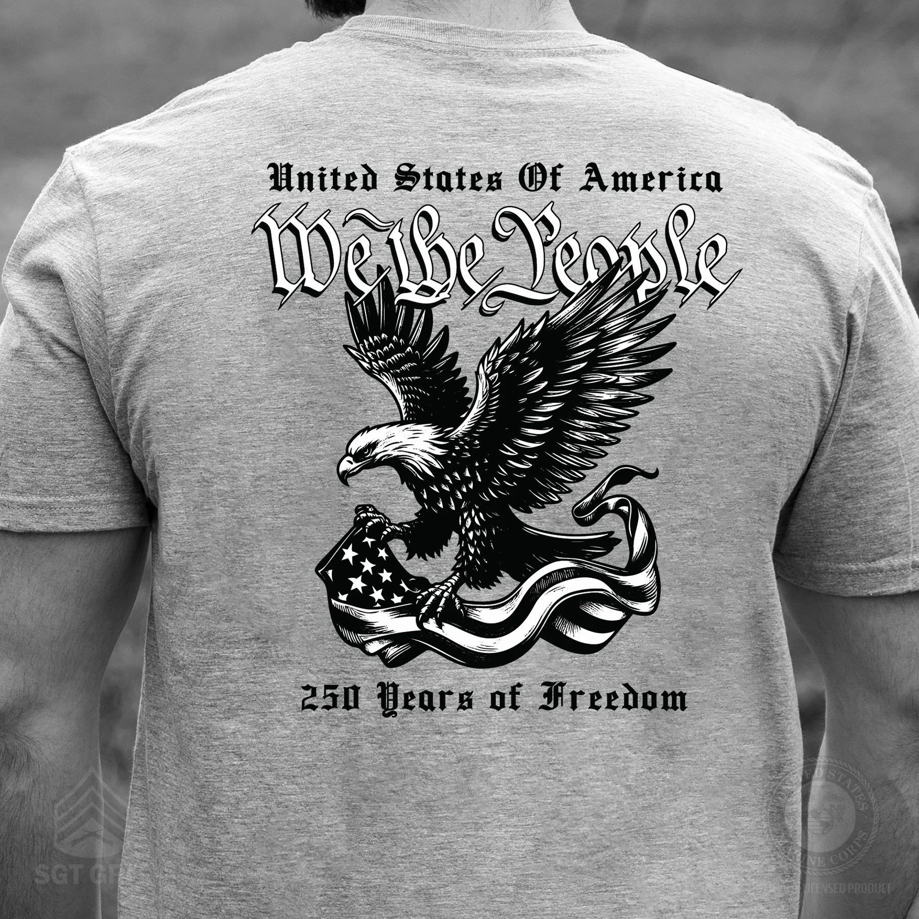 We The People 250 Years Eagle T-Shirt- Back Design - Image 3
