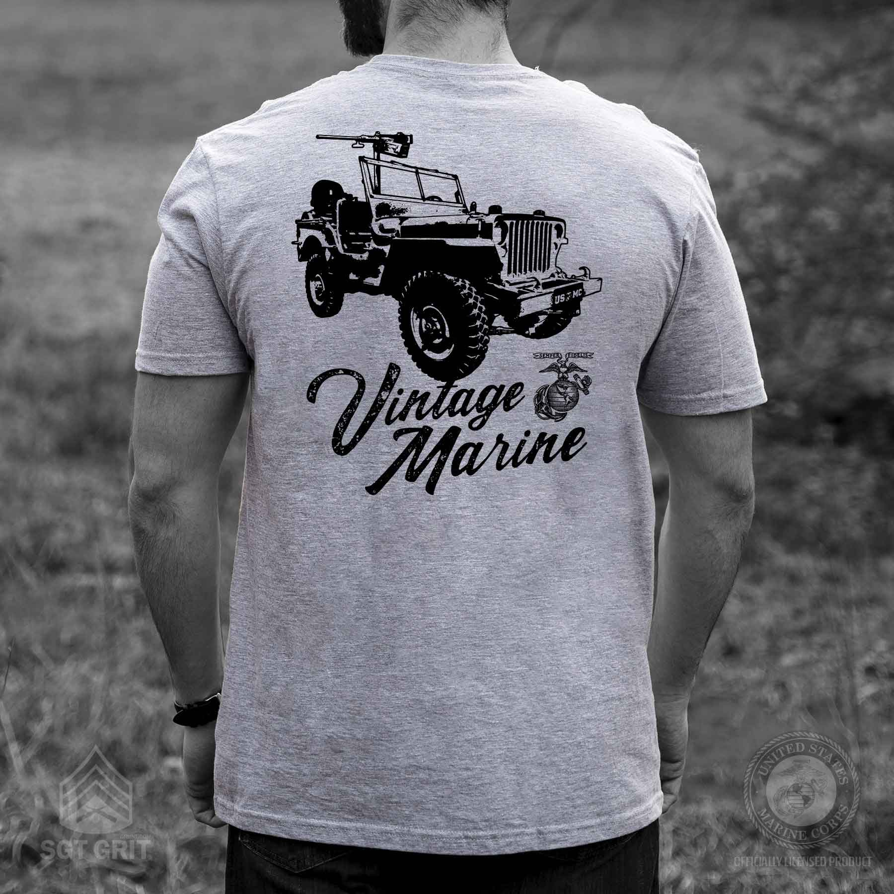 Vintage Marine Back With Left Chest T-shirt - Image 6