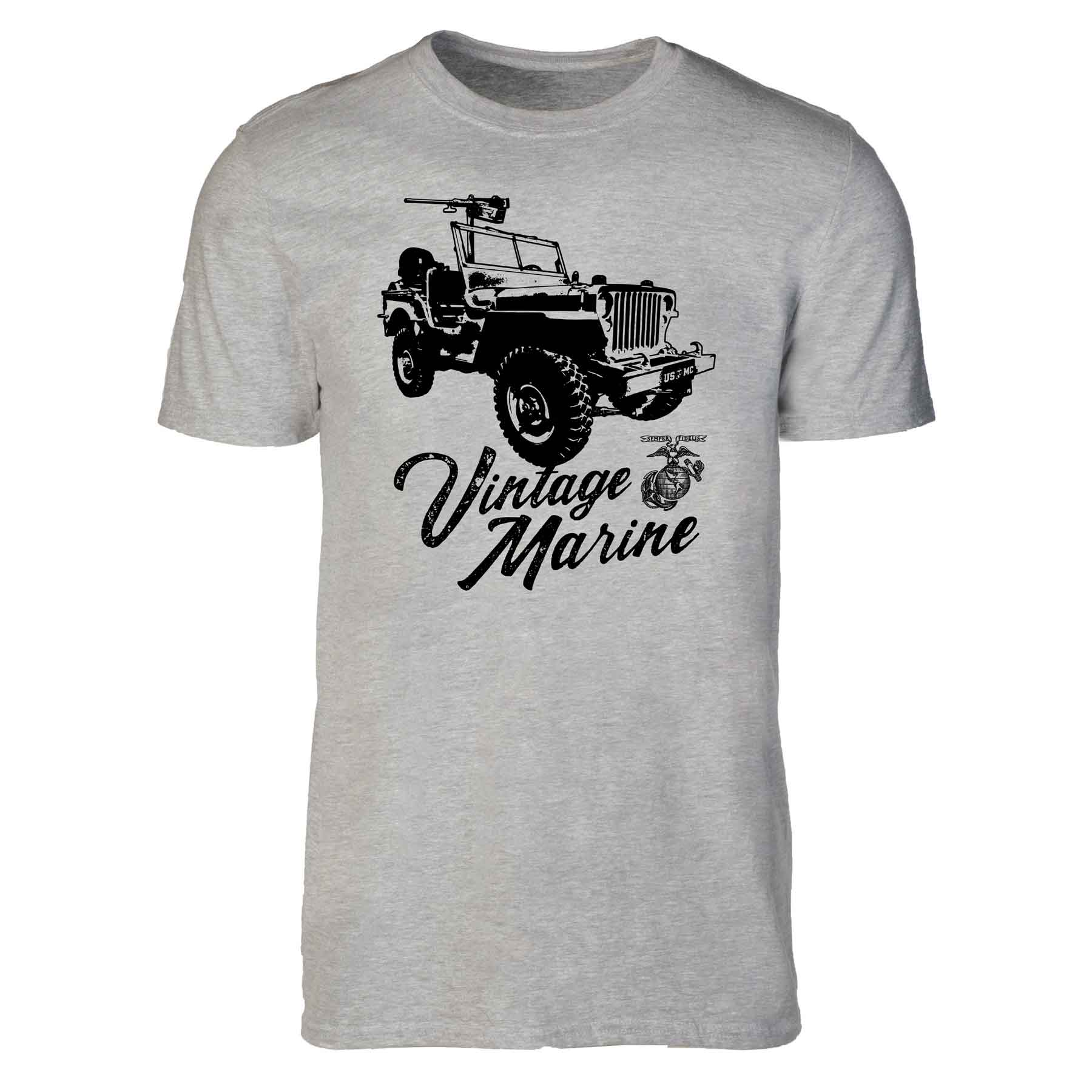 Vintage Marine Jeep Full Front T-shirt - Image 4