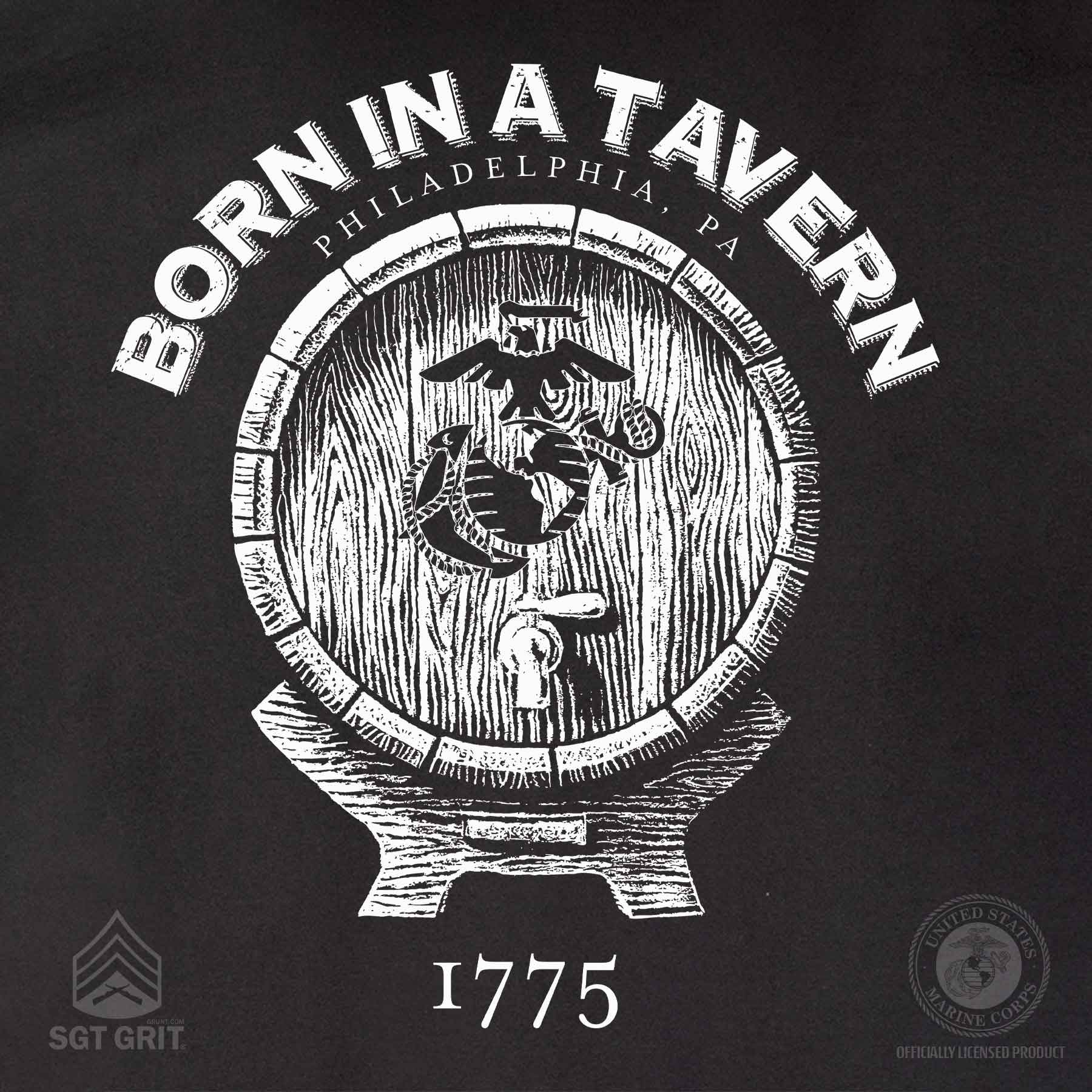 Born In A Tavern Full Front T-Shirt - Image 3