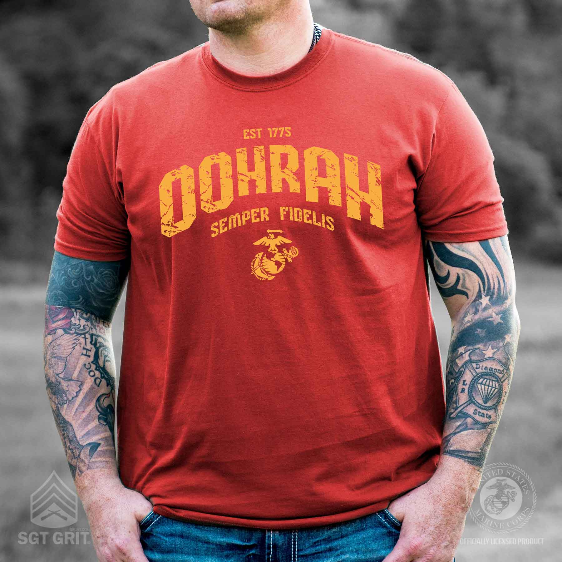 USMC Oohrah T-shirt, Red - Image 2