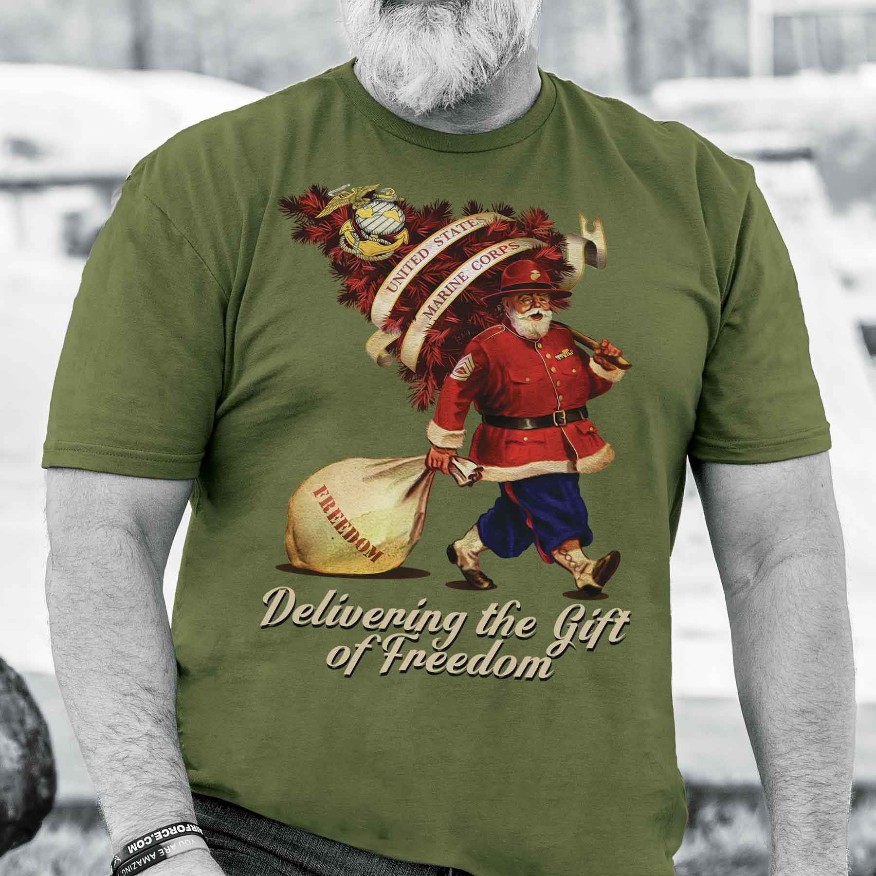 USMC Santa's Gift of Freedom T-shirt - Image 2