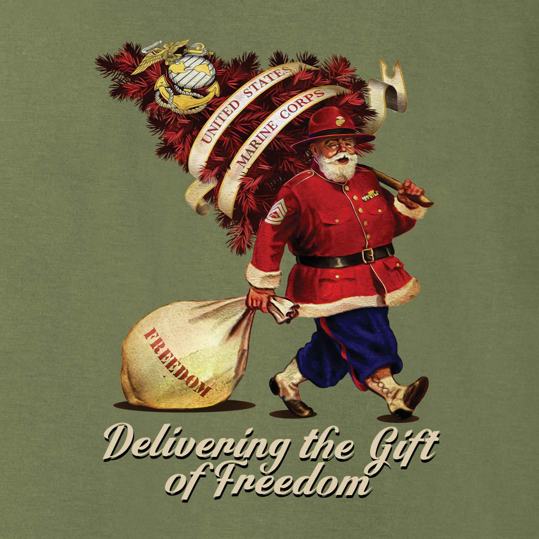 USMC Santa's Gift of Freedom T-shirt - Image 4