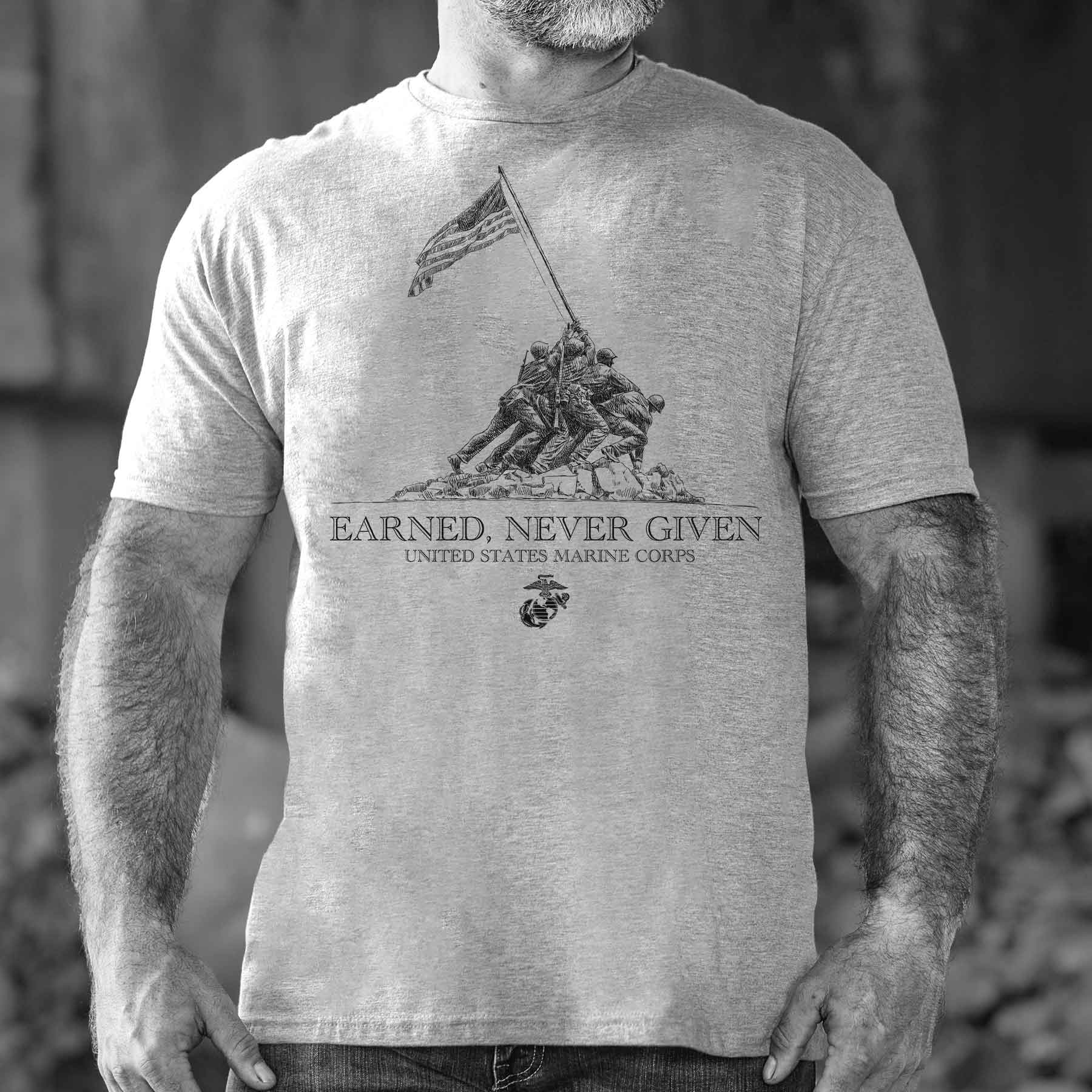 USMC Earned Never Given T-shirt - Image 6
