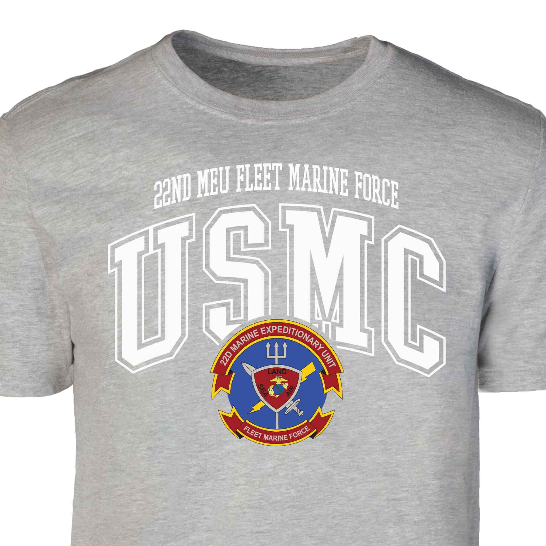 22nd MEU Fleet Marine Force Arched Patch Graphic T-shirt - Image 4