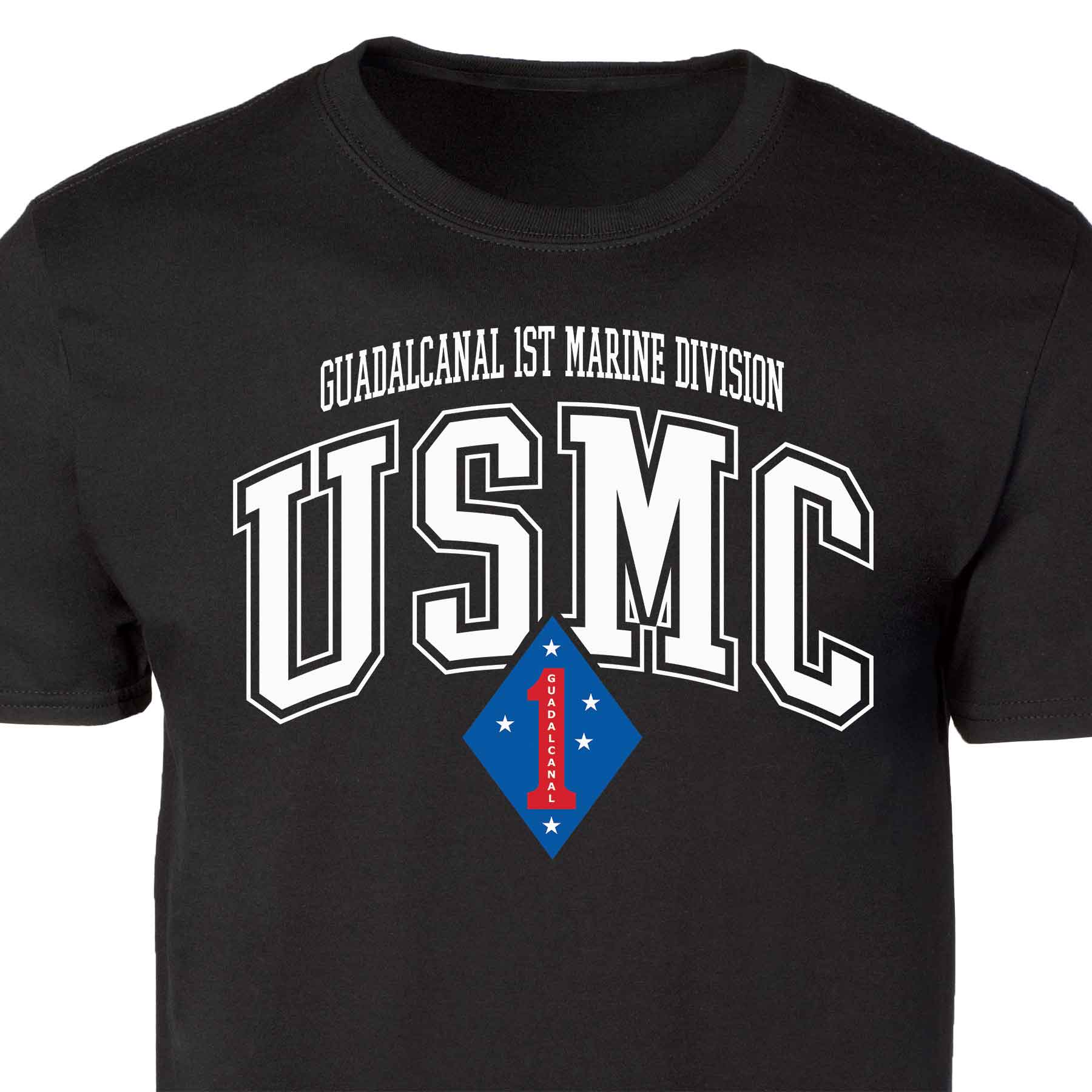 Guadalcanal 1st Marine Division Arched Patch Graphic T-shirt - Image 4