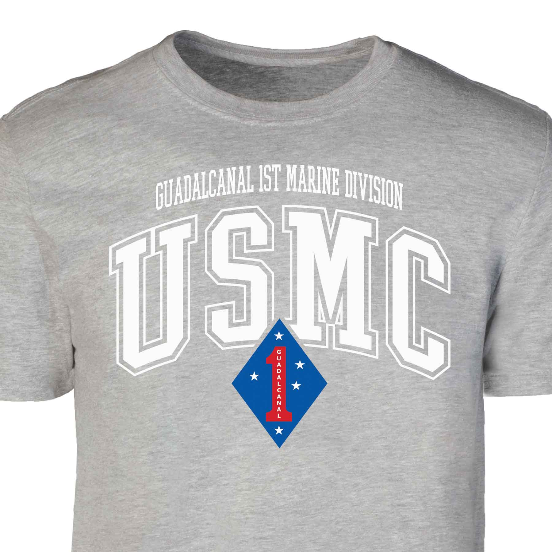 Guadalcanal 1st Marine Division Arched Patch Graphic T-shirt - Image 5