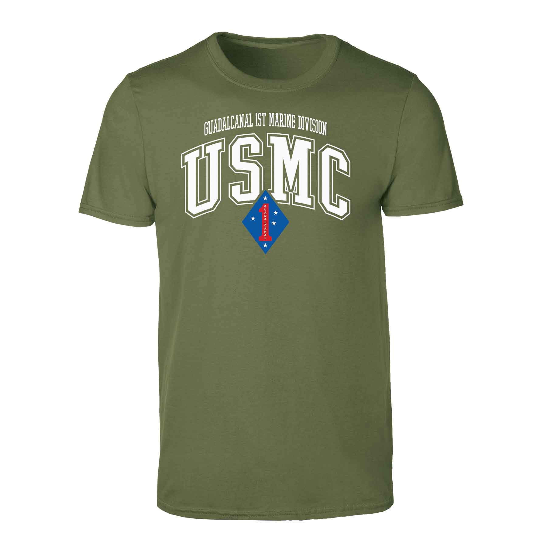 Guadalcanal 1st Marine Division Arched Patch Graphic T-shirt - Image 7