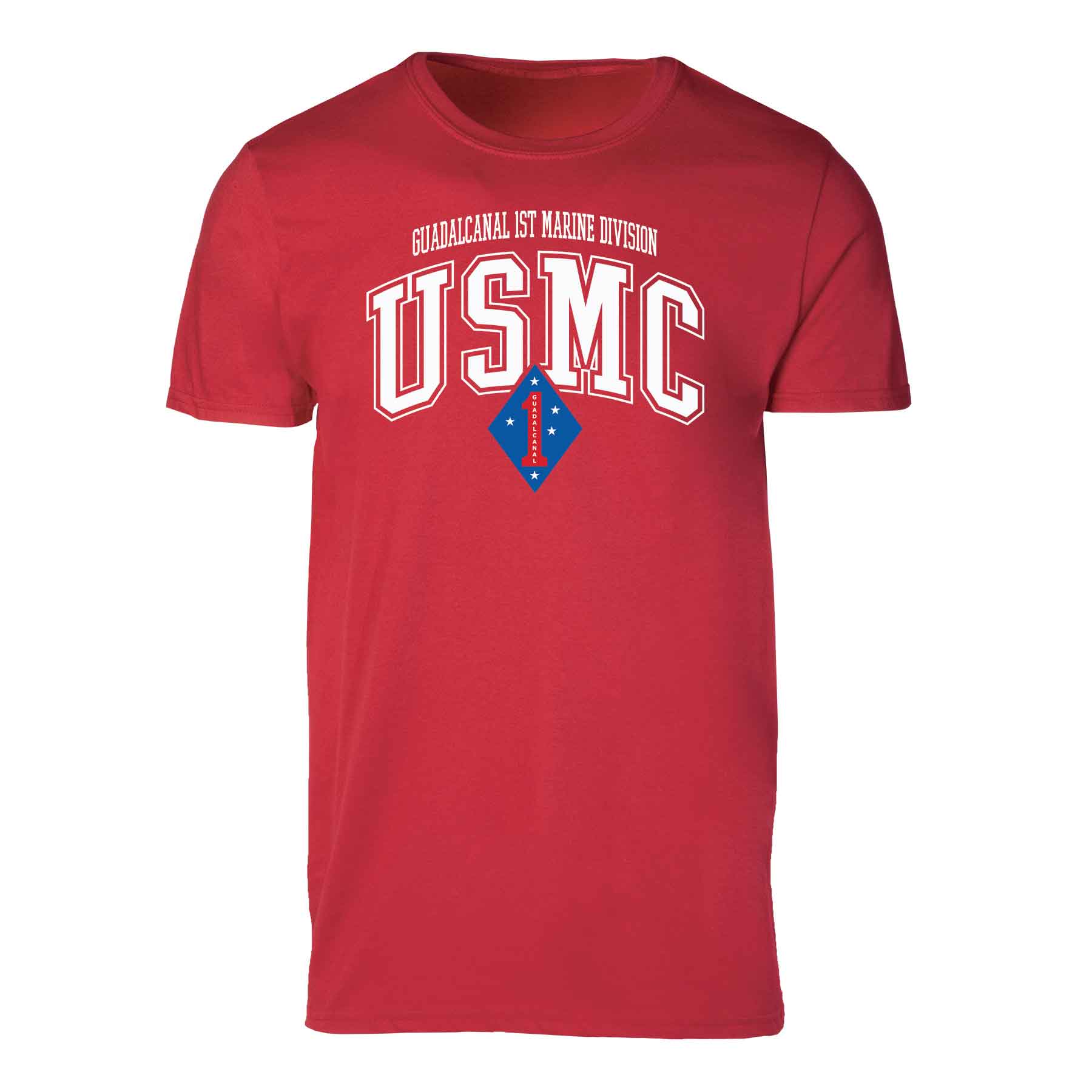 Guadalcanal 1st Marine Division Arched Patch Graphic T-shirt - Image 8