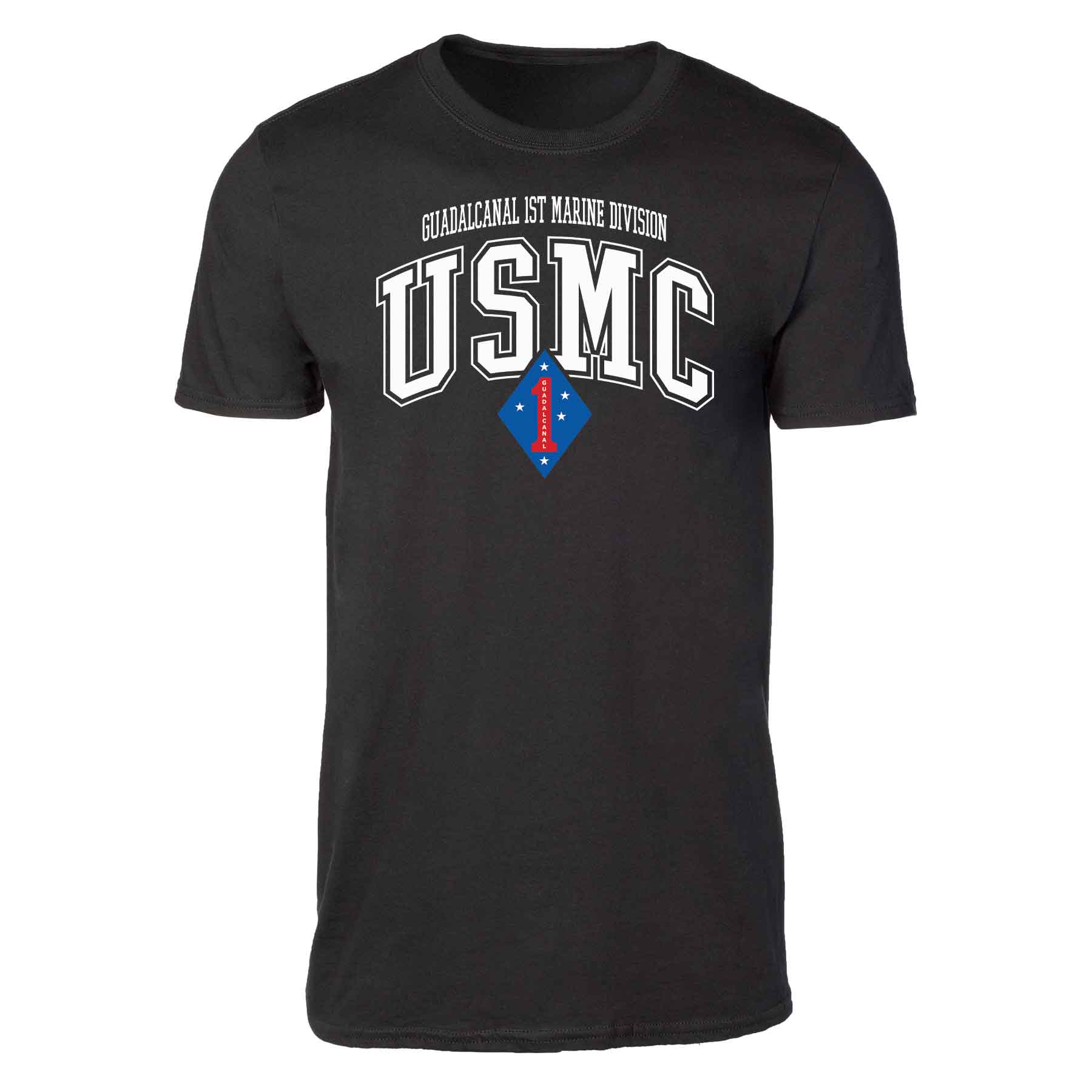 Guadalcanal 1st Marine Division Arched Patch Graphic T-shirt - Image 9