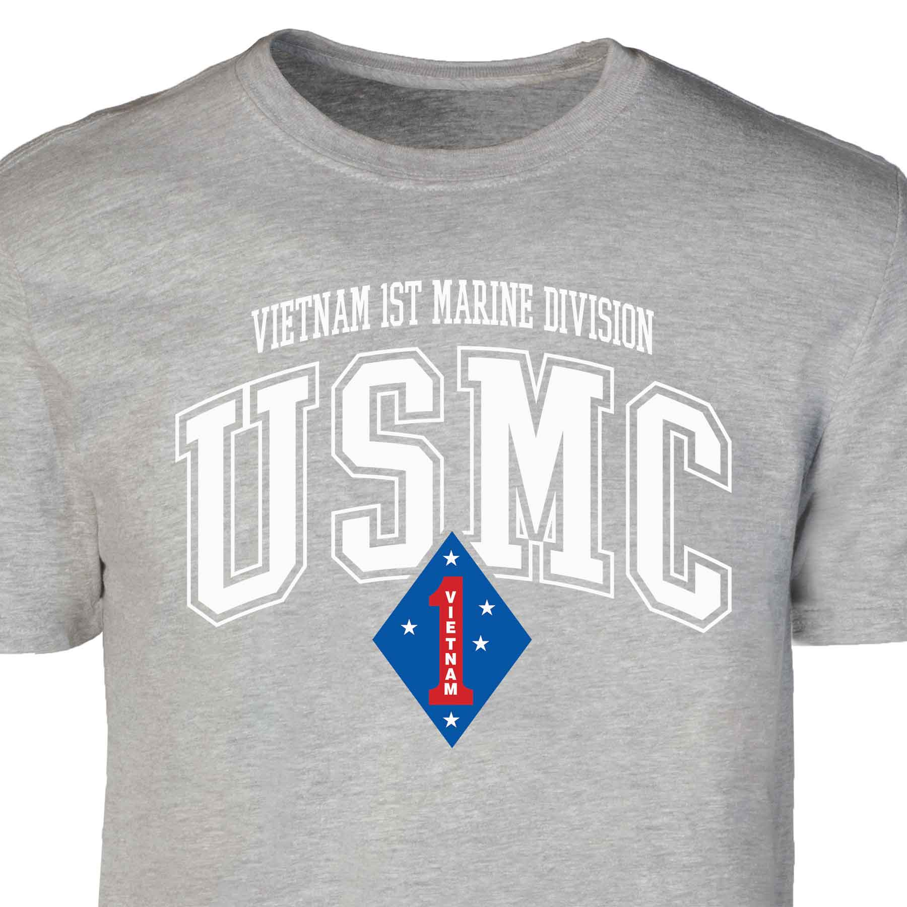 Vietnam 1st Marine Division Arched Patch Graphic T-shirt - Image 5