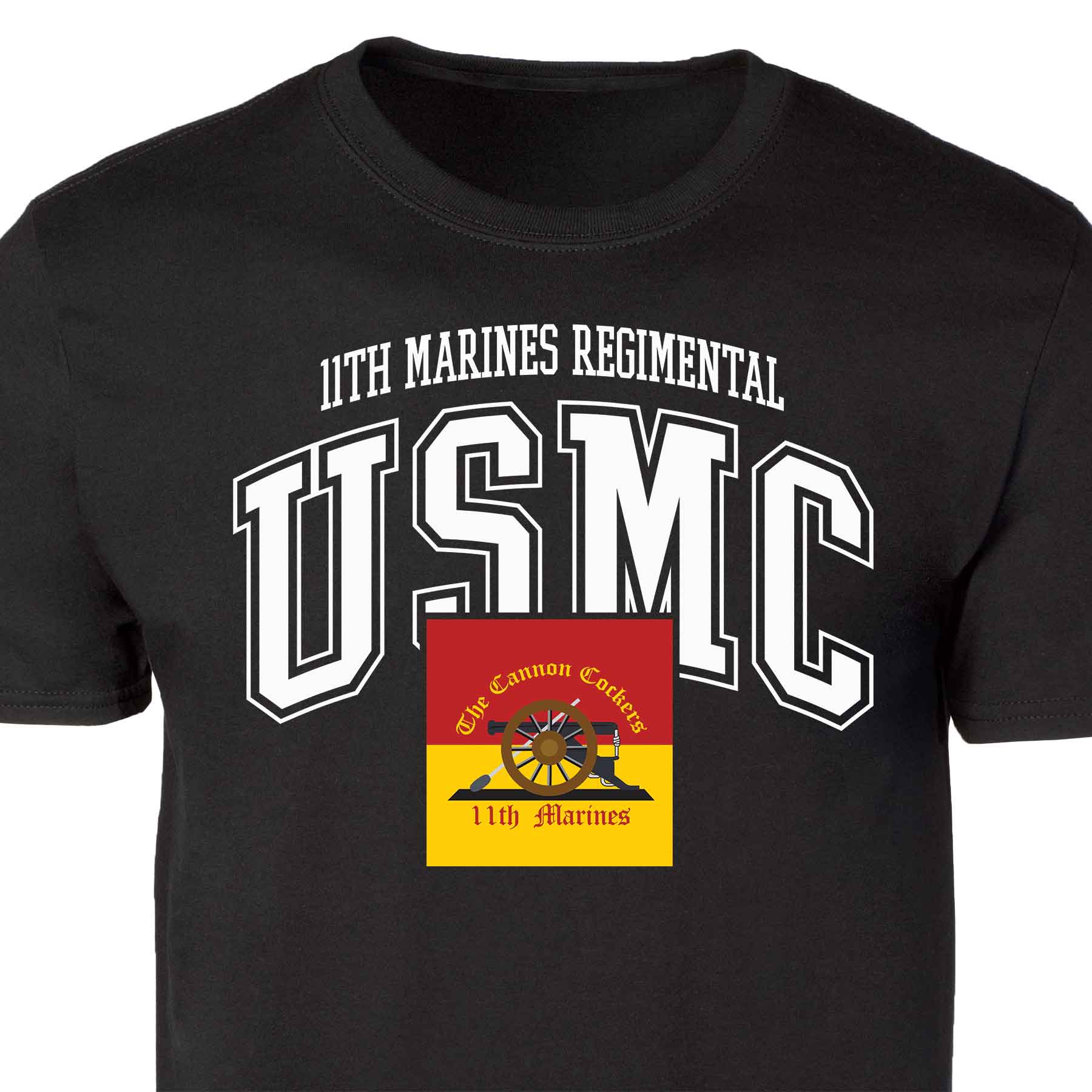 11th Marines Regimental Arched Patch Graphic T-shirt - Image 4