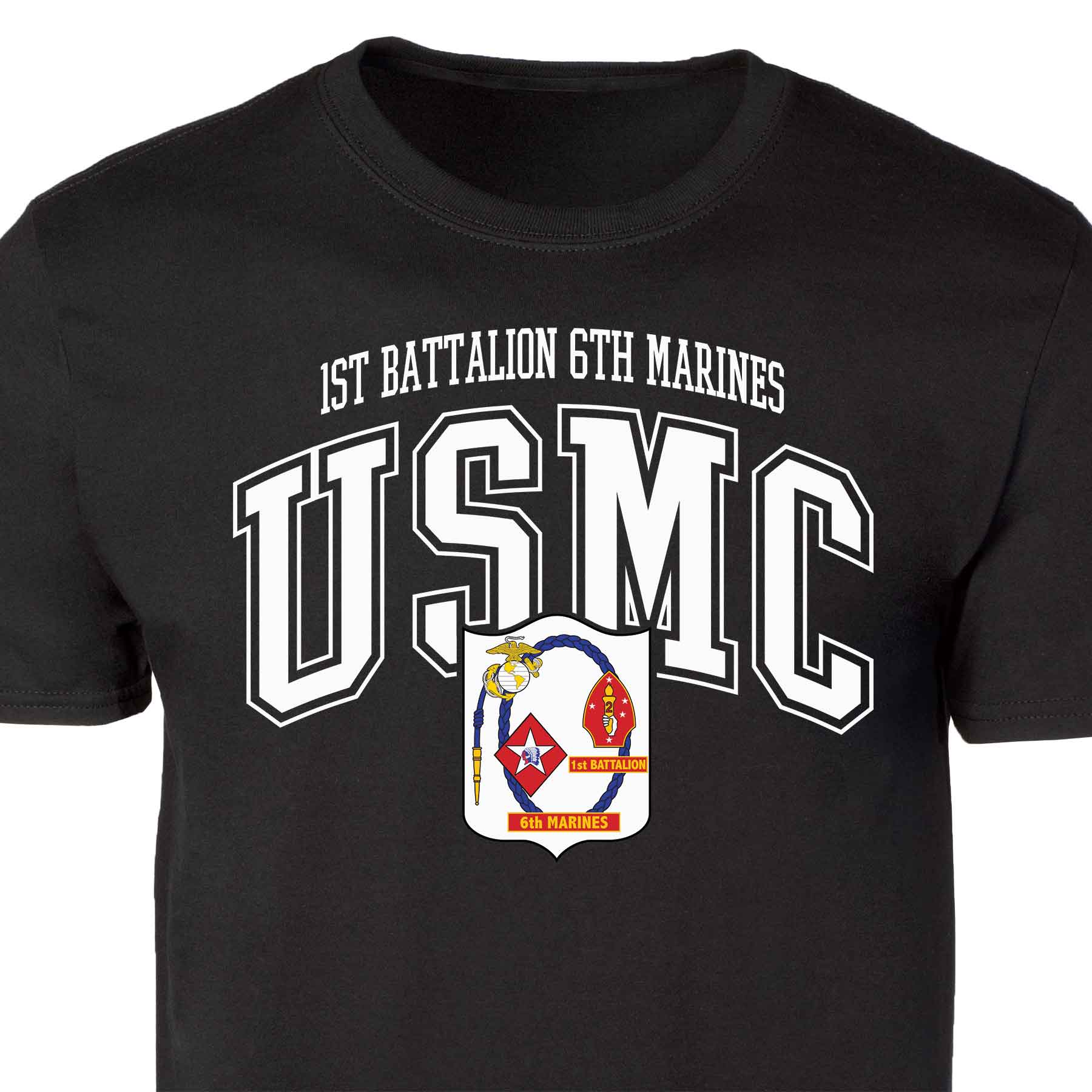 1st Battalion 6th Marines Arched Patch Graphic T-shirt - Image 5