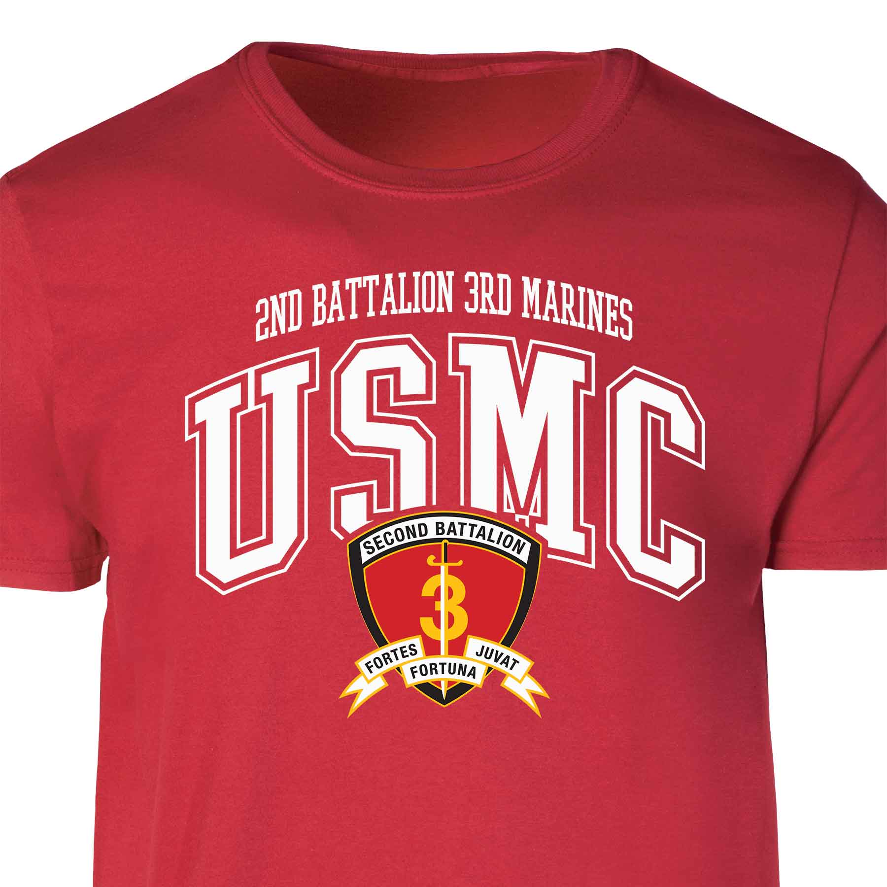 2nd Battalion 3rd Marines Arched Patch Graphic T-shirt - Image 3