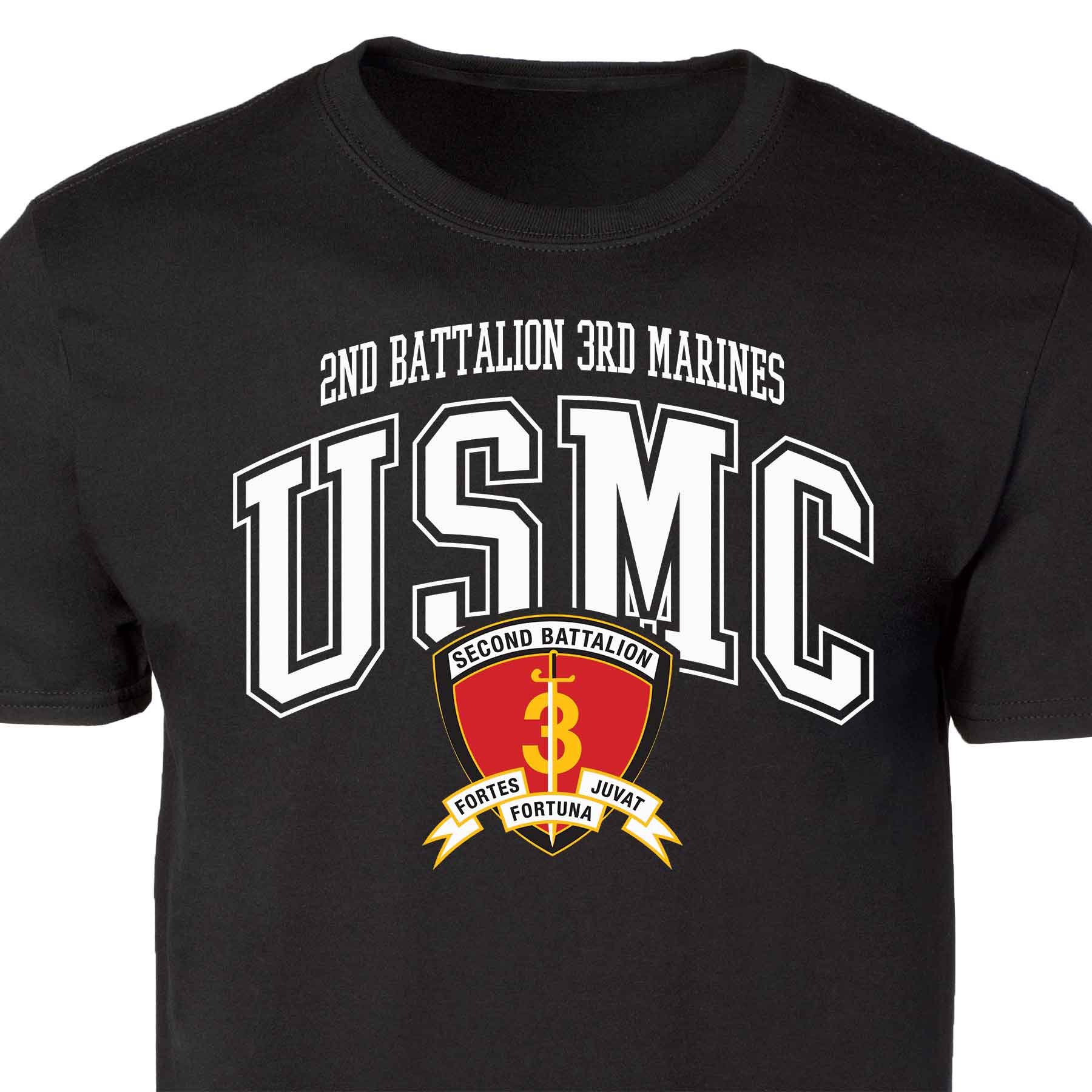 2nd Battalion 3rd Marines Arched Patch Graphic T-shirt - Image 4