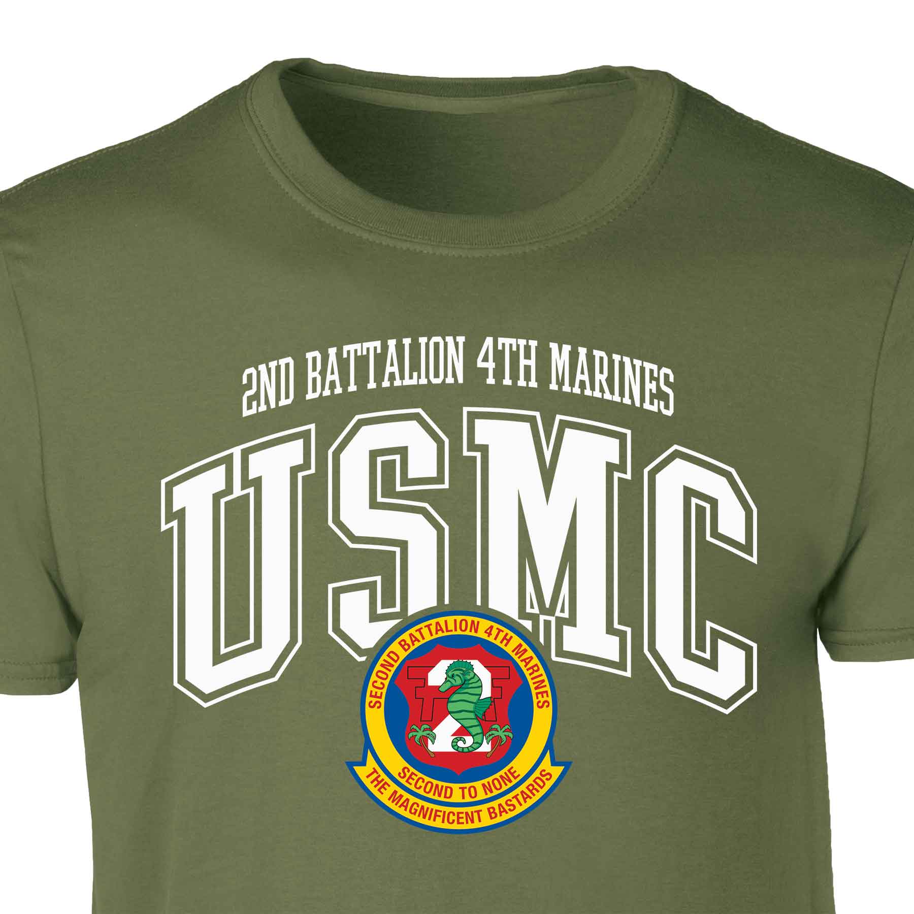 2nd Battalion 4th Marines Arched Patch Graphic T-shirt