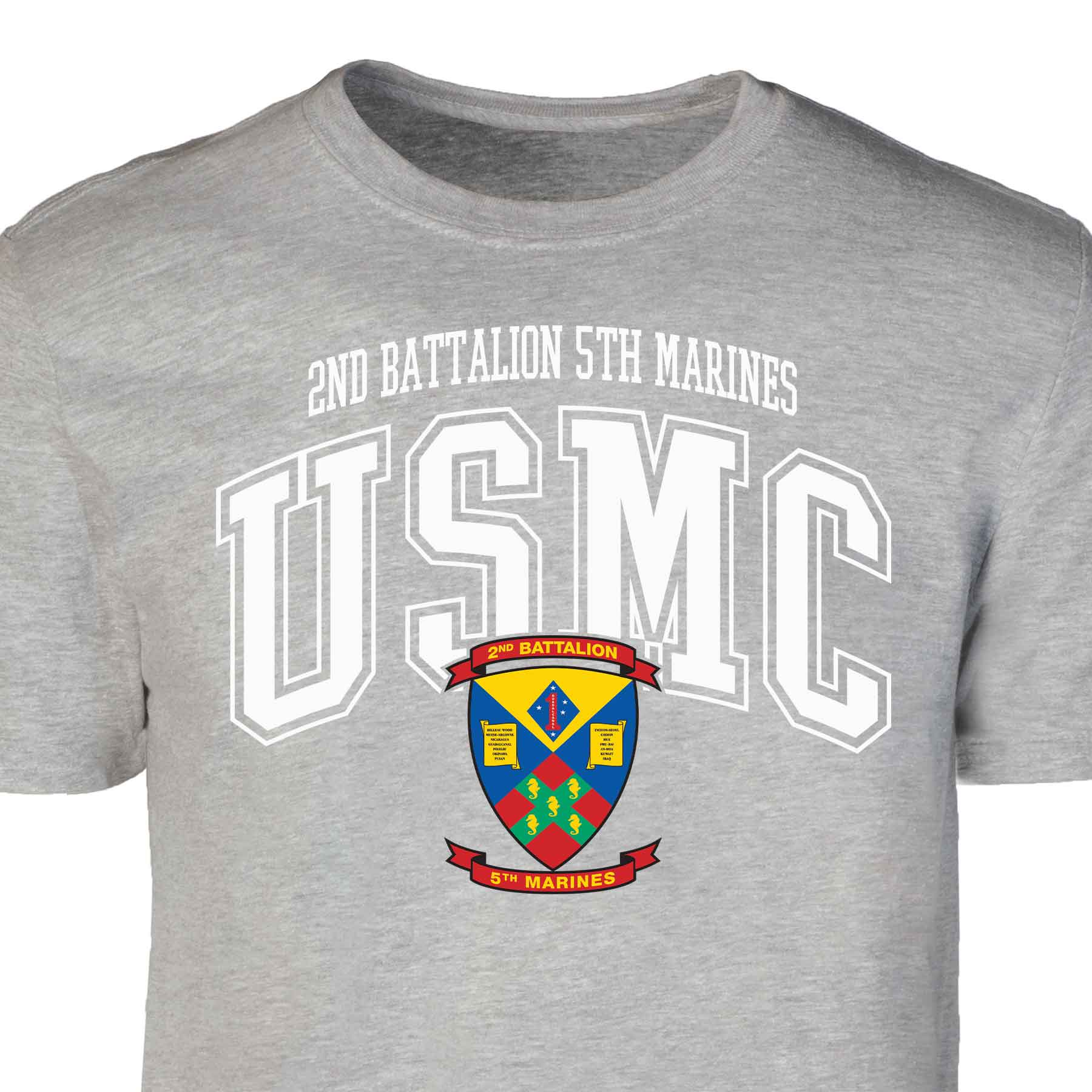 2nd Battalion 5th Marines Arched Patch Graphic T-shirt - Image 2