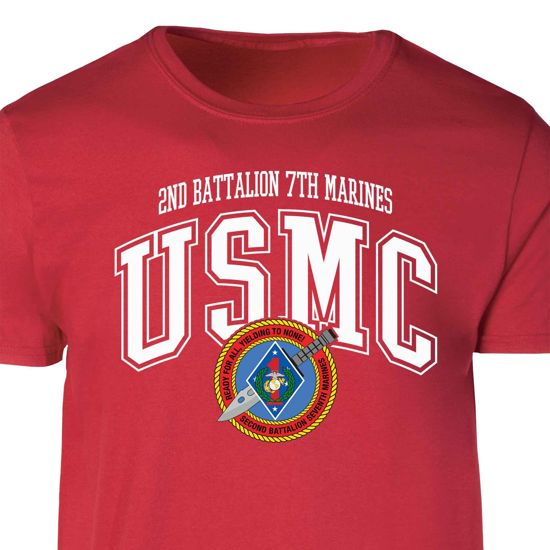 2nd Battalion 7th Marines Arched Patch Graphic T-shirt - Image 3
