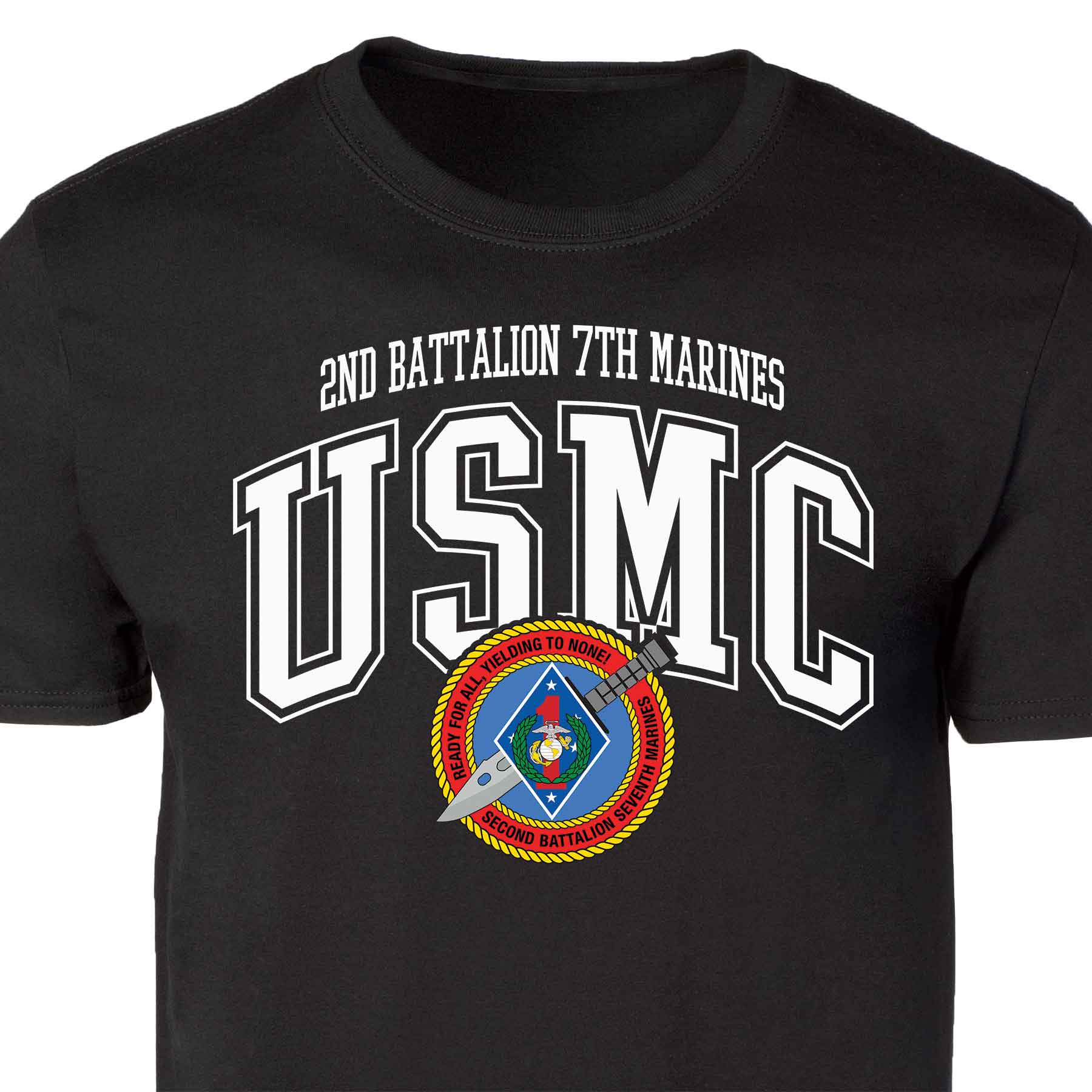 2nd Battalion 7th Marines Arched Patch Graphic T-shirt - Image 4