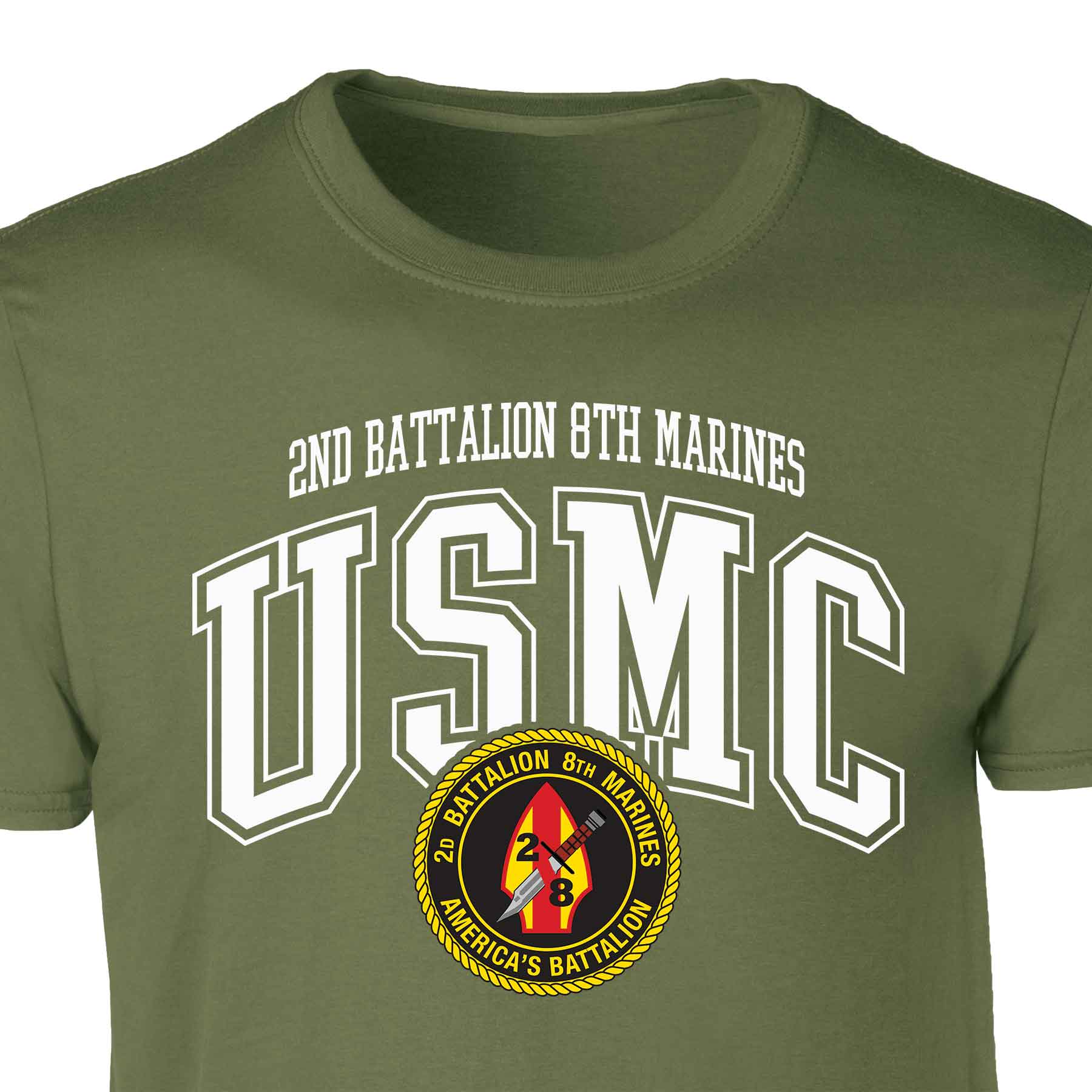 2nd Battalion 8th Marines Arched Patch Graphic T-shirt