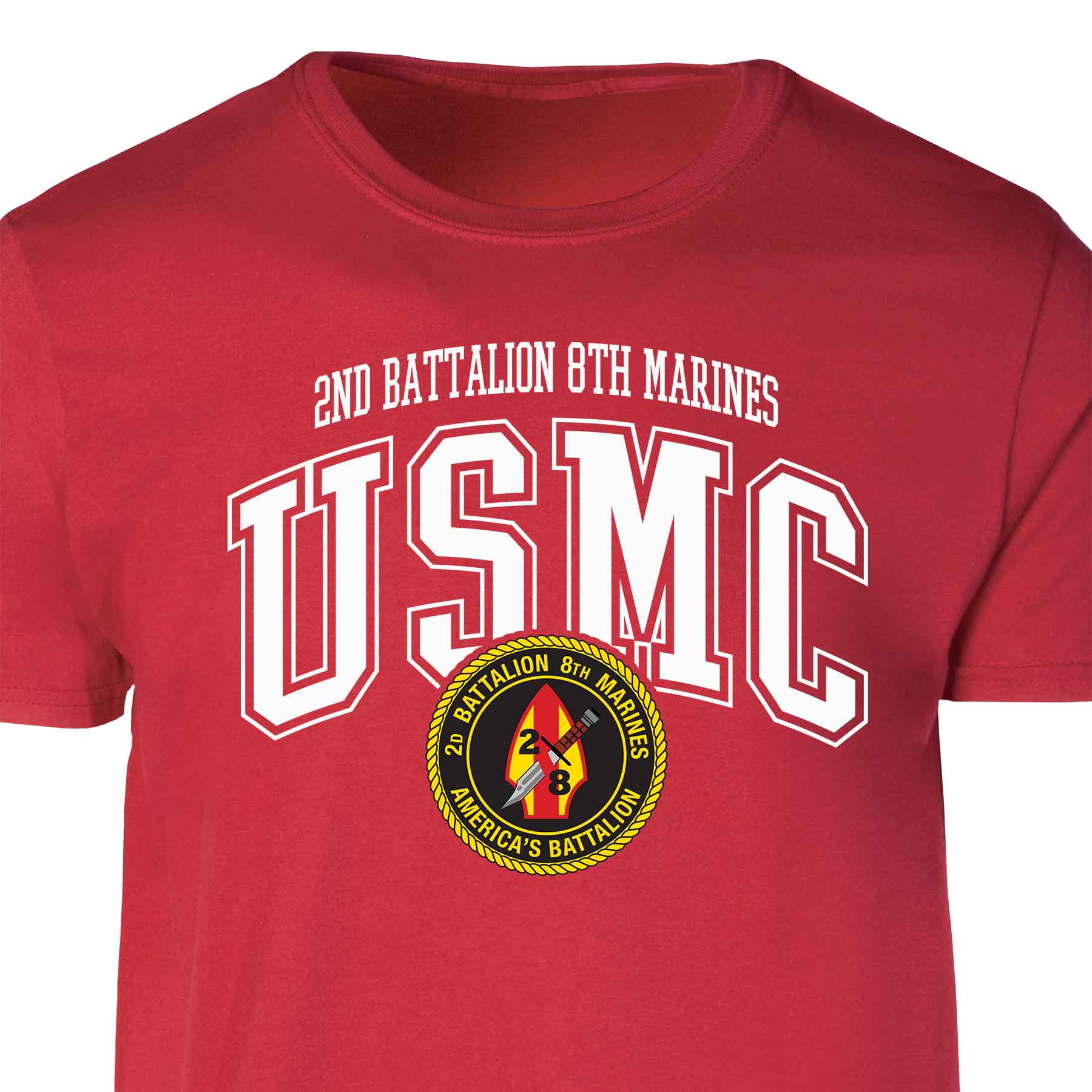 2nd Battalion 8th Marines Arched Patch Graphic T-shirt - Image 2