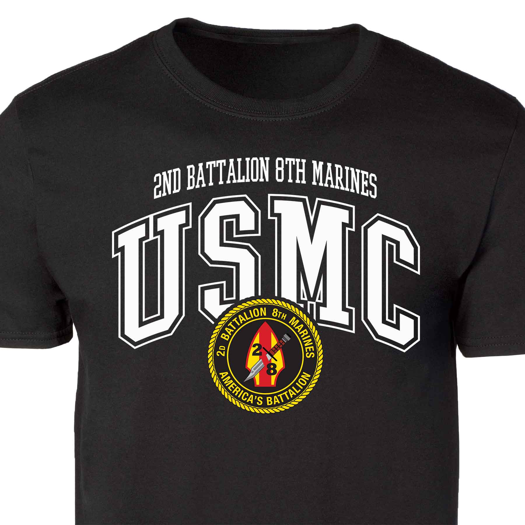 2nd Battalion 8th Marines Arched Patch Graphic T-shirt - Image 3