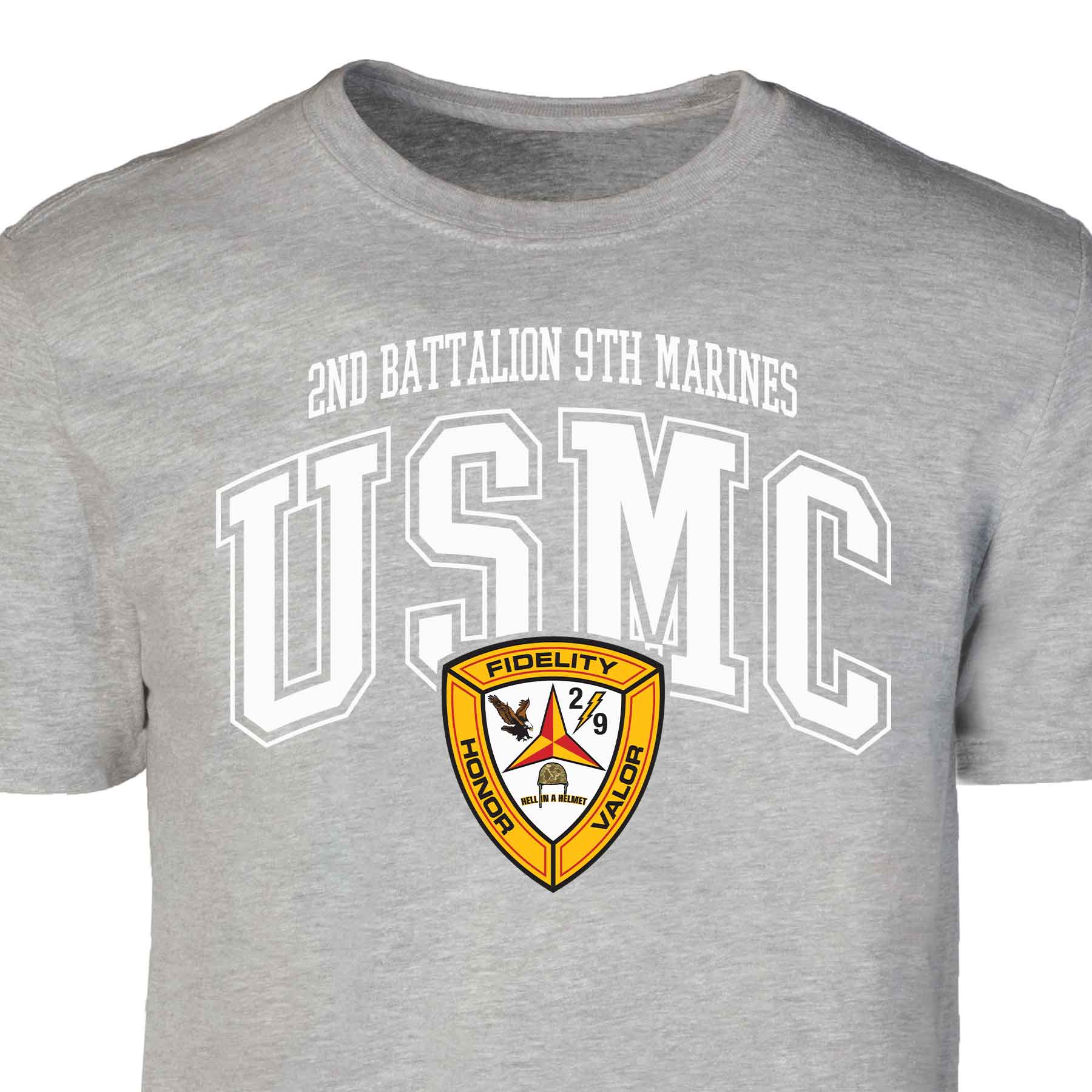 2nd Battalion 9th Marines Arched Patch Graphic T-shirt - Image 2