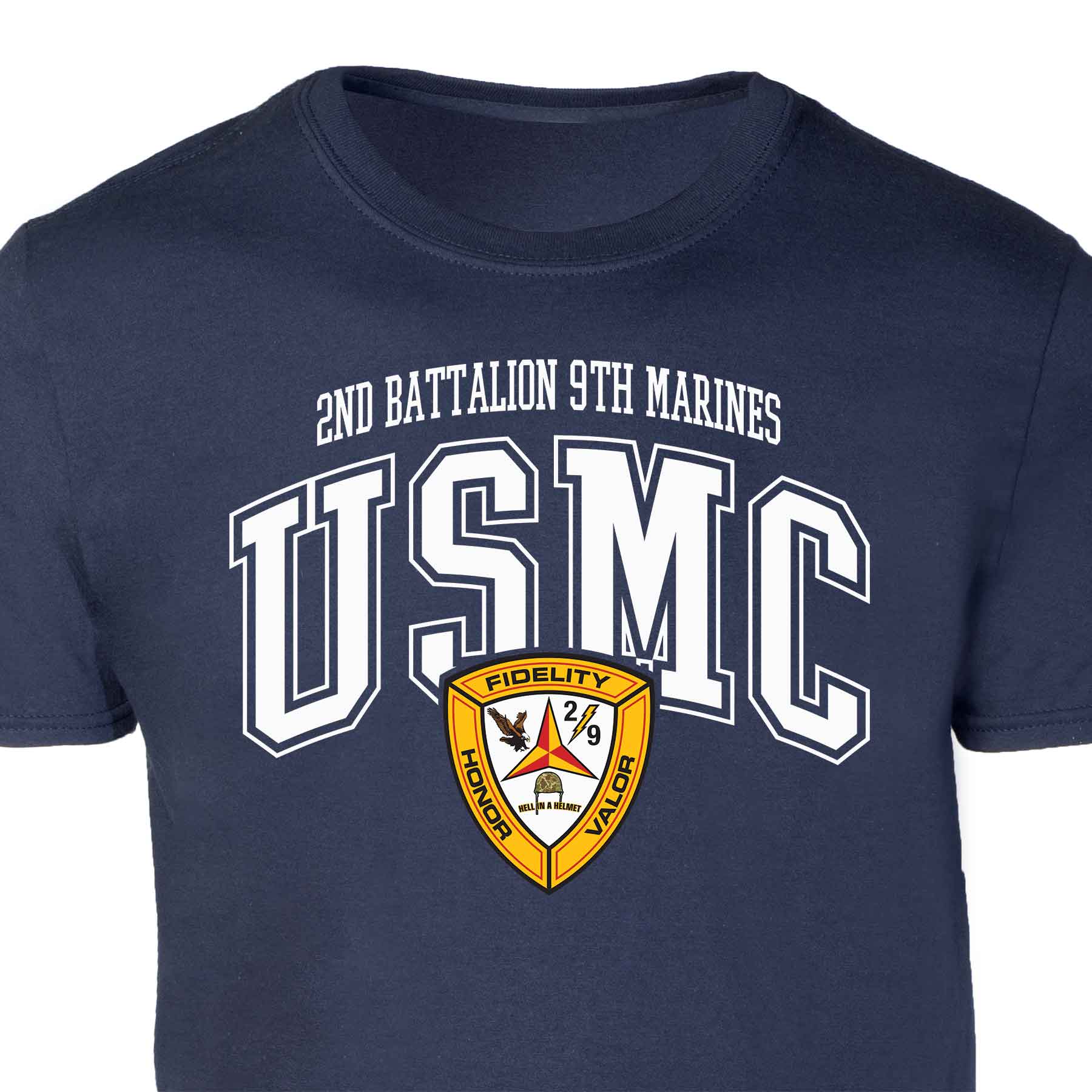 2nd Battalion 9th Marines Arched Patch Graphic T-shirt - Image 3