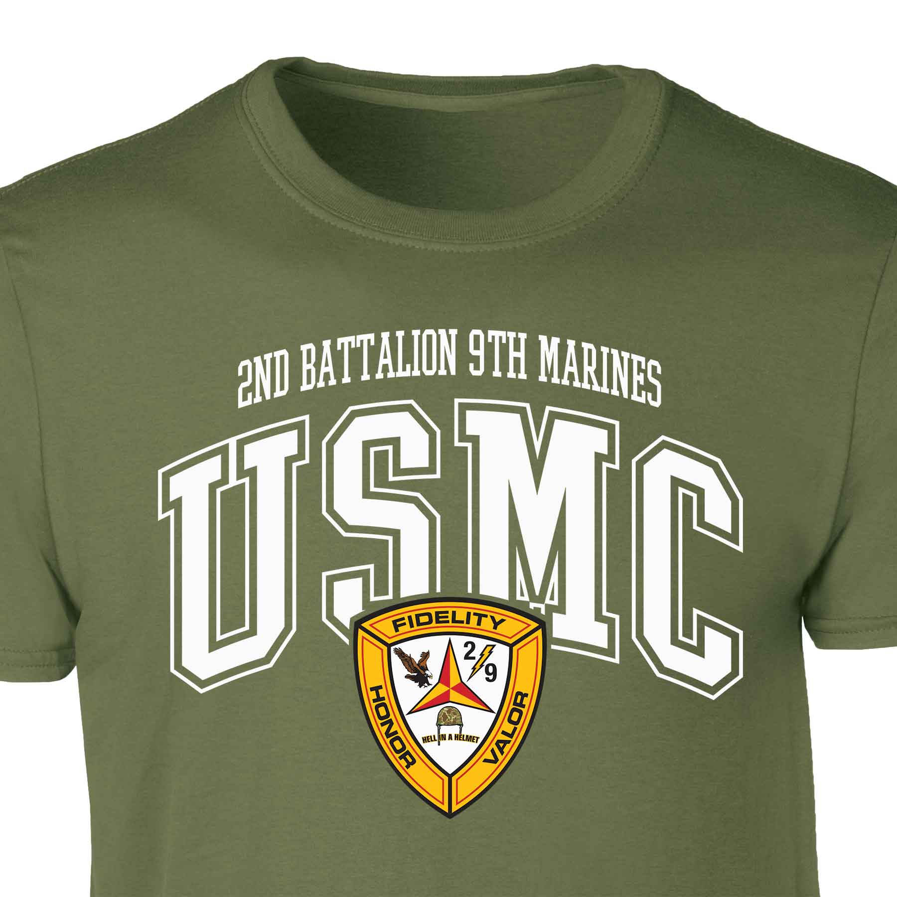 2nd Battalion 9th Marines Arched Patch Graphic T-shirt - Image 4