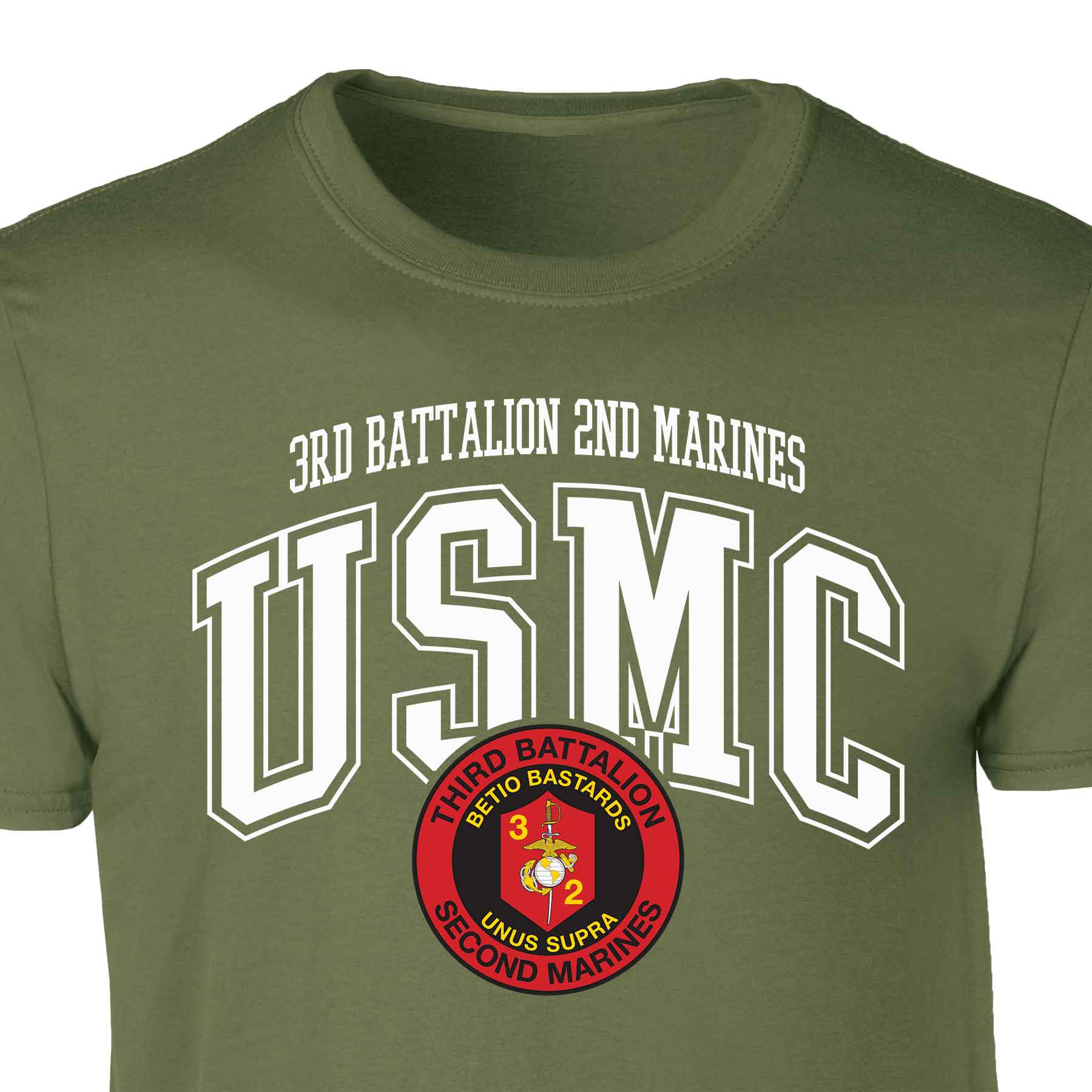 3rd Battalion 2nd Marines Arched Patch Graphic T-shirt - Image 2