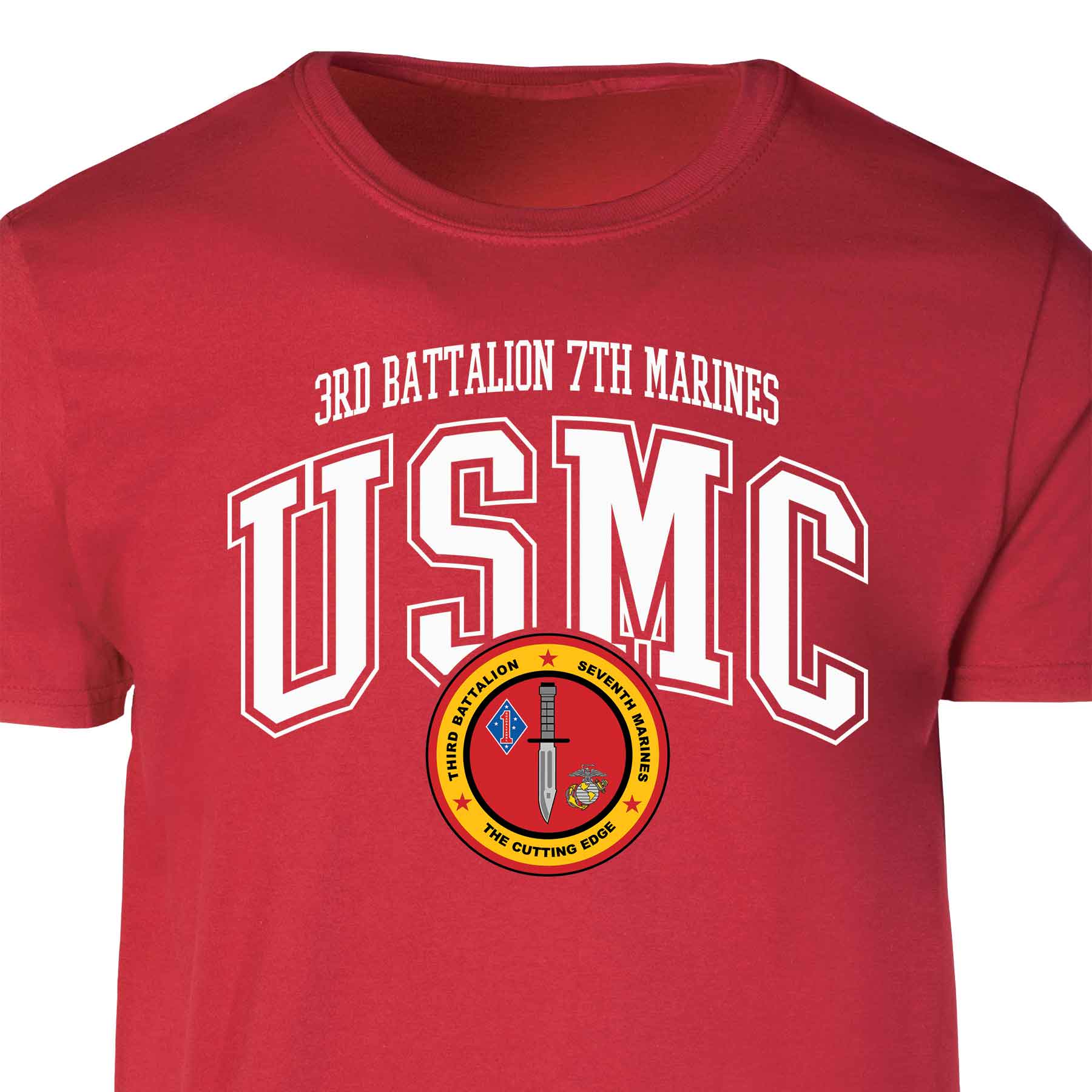 3rd Battalion 7th Marines Arched Patch Graphic T-shirt - Image 4