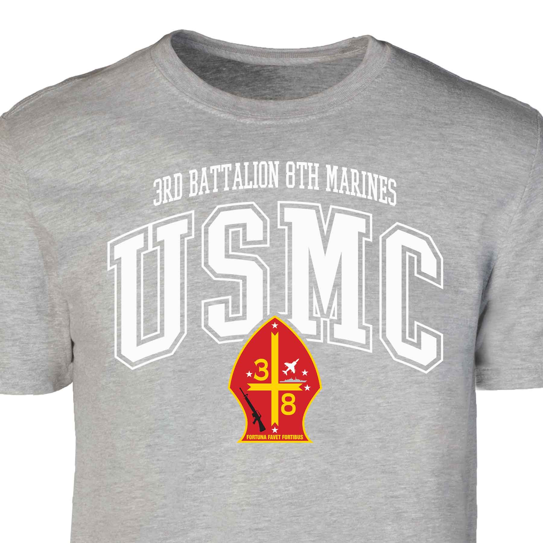 3rd Battalion 8th Marines Arched Patch Graphic T-shirt - Image 4