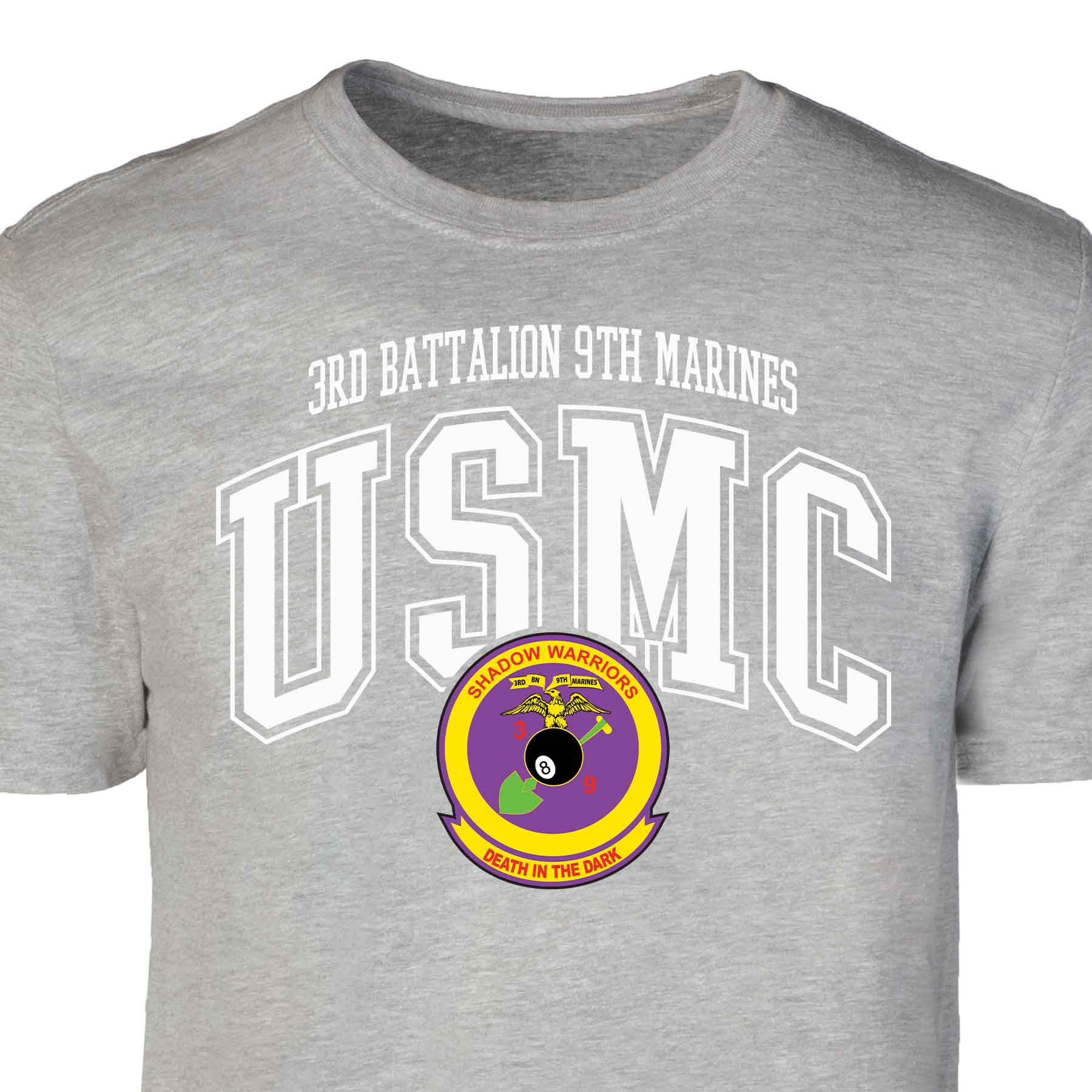 3rd Battalion 9th Marines Arched Patch Graphic T-shirt - Image 2