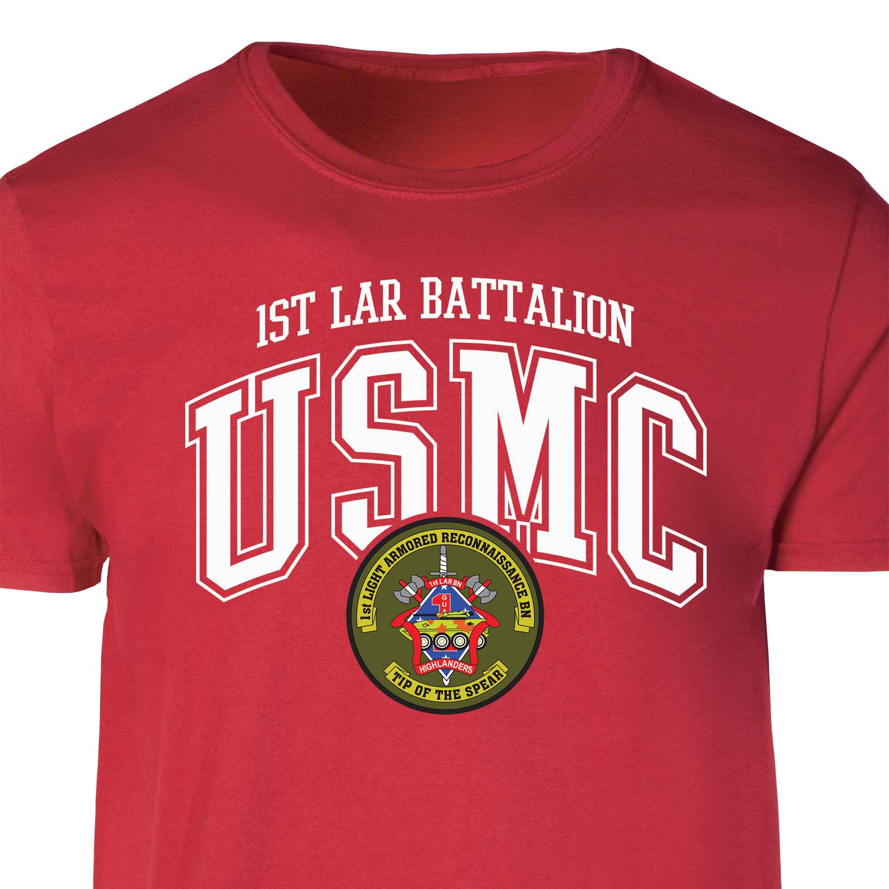1st LAR Battalion Arched Patch Graphic T-shirt - Image 4