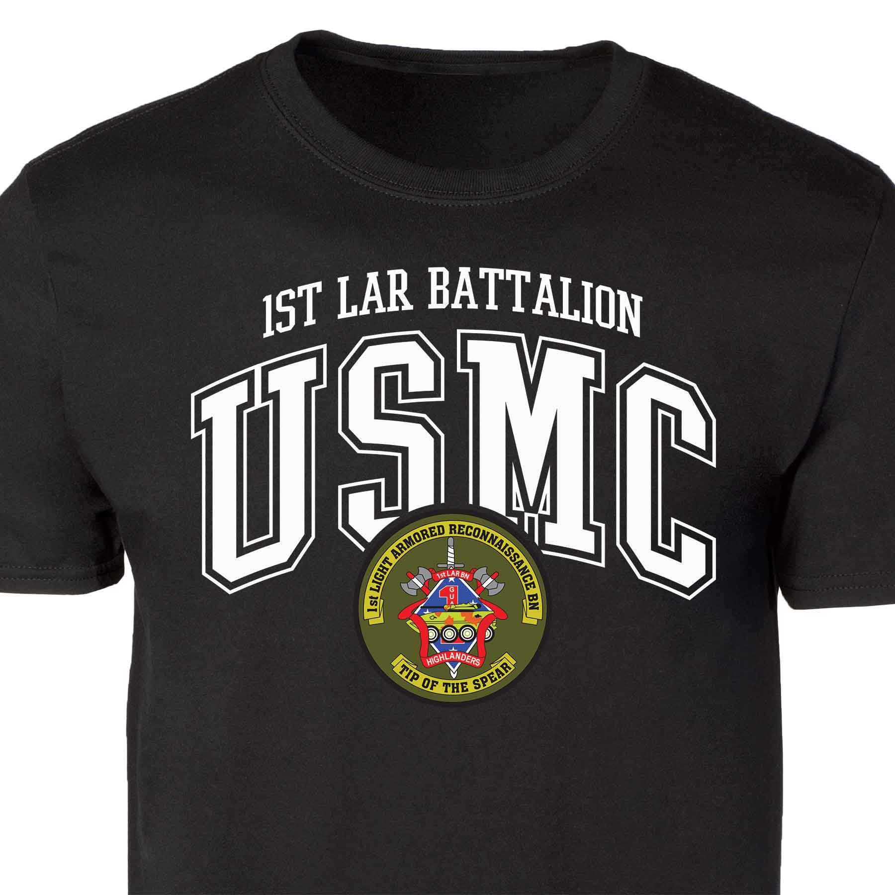 1st LAR Battalion Arched Patch Graphic T-shirt - Image 5