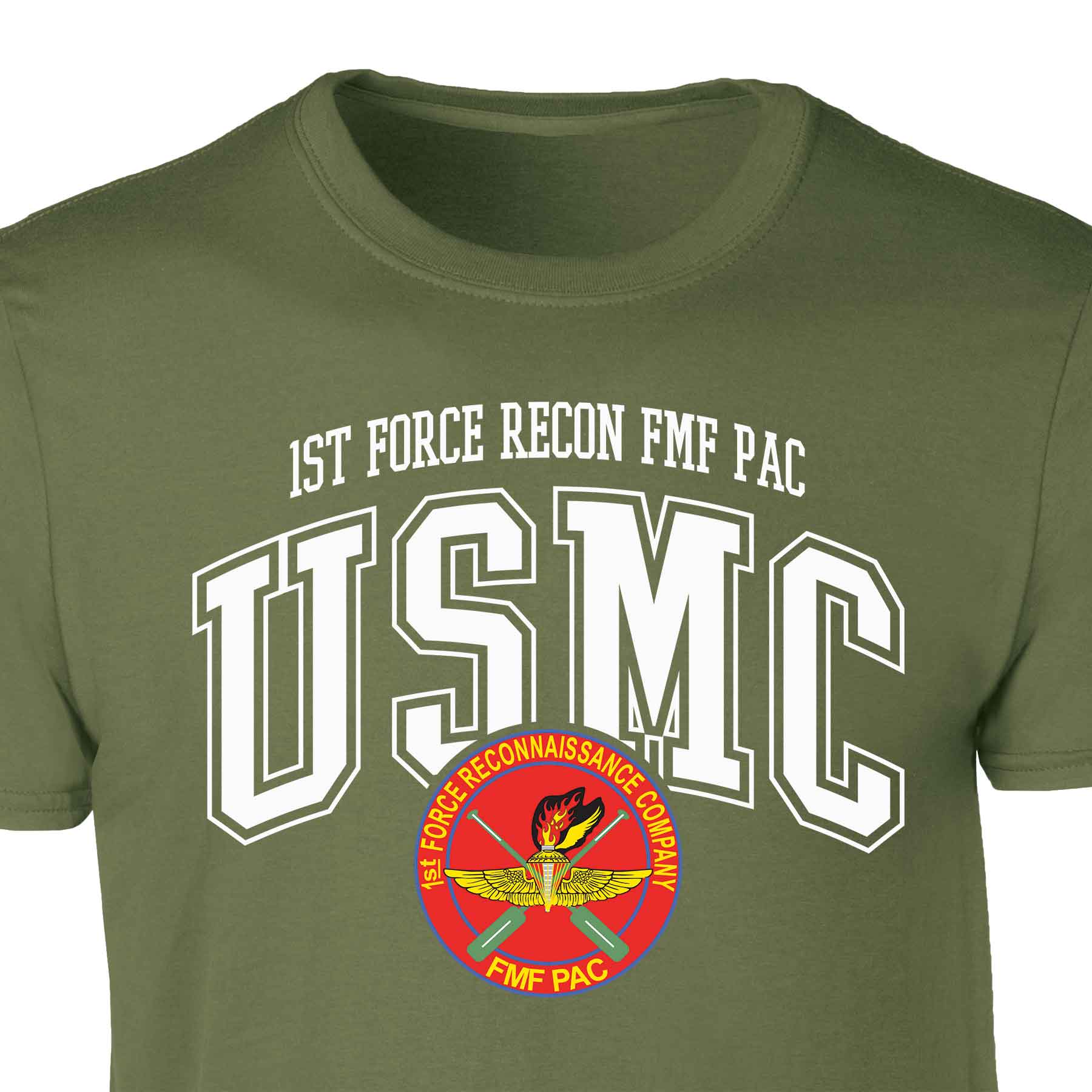 1st Force Recon FMF PAC Arched Patch Graphic T-shirt - Image 3